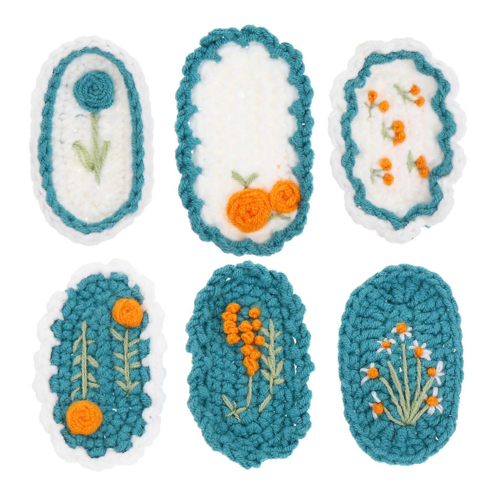 Hairpin Hairpin Flower Pattern Diy Phone Case Material Woolen Assorted Color Decoration 6Pcs