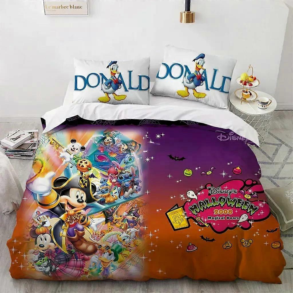 PIN2722 Cartoon Daisy Bedding Set Blue Donald Duck Duvet Cove Mickey Minnie Bedding Children Gifts Twin Single Queen King Size