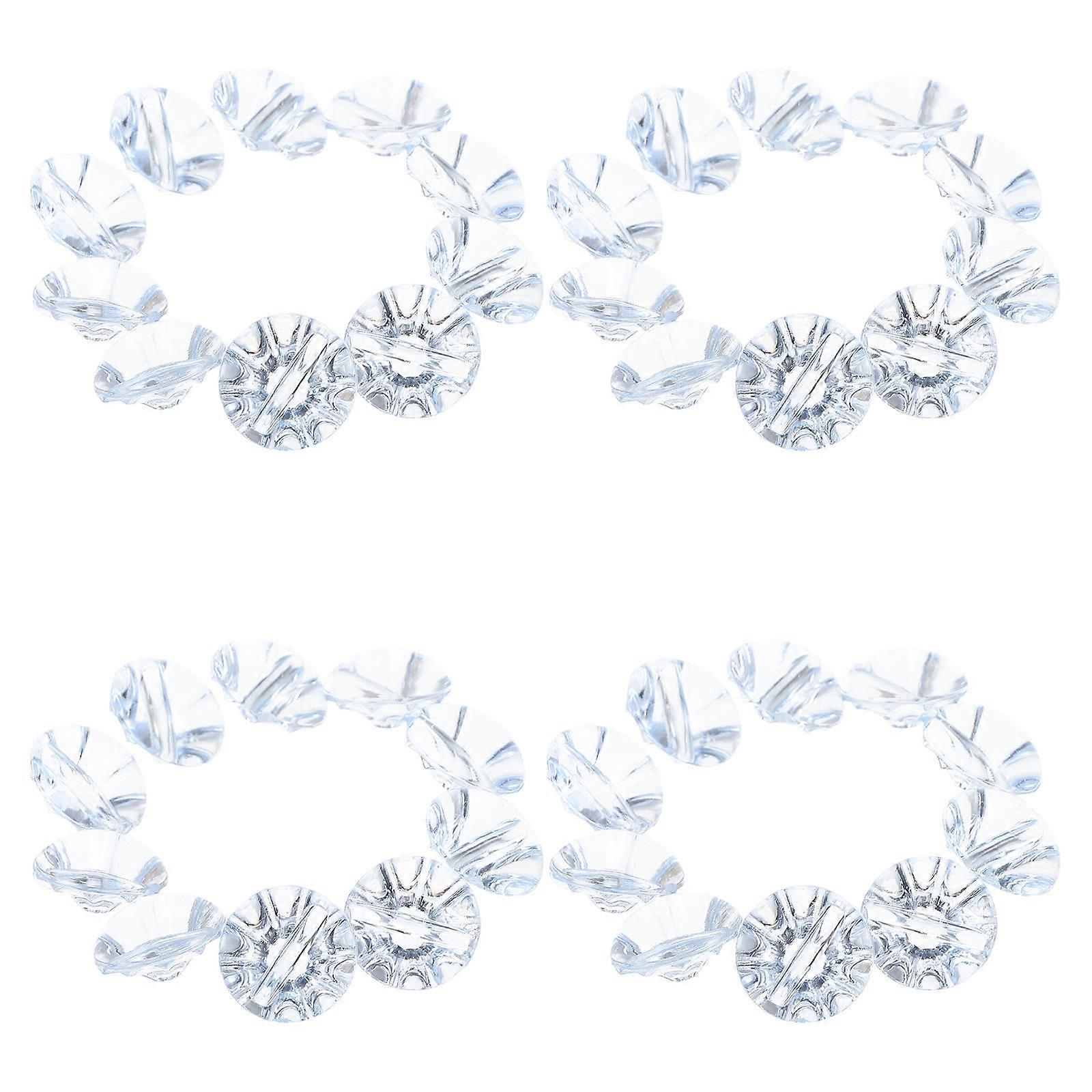 Water Crystal Buttons Sweater Cast Button for Decor 50Pcs Sky-Blue Plastic
