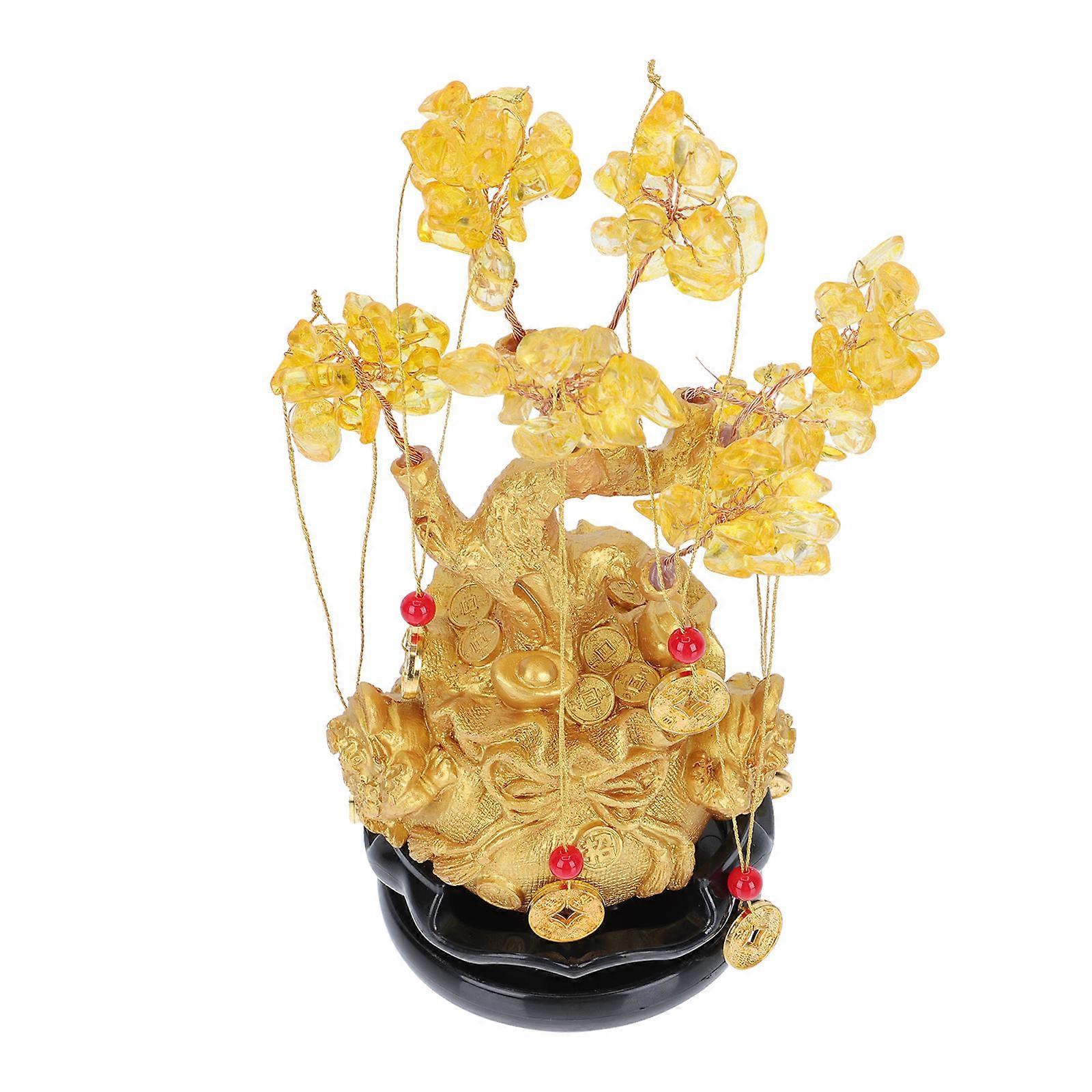Desktop Luck Tree Adornment Fortune Tree Decor for Decoration Use 1Set