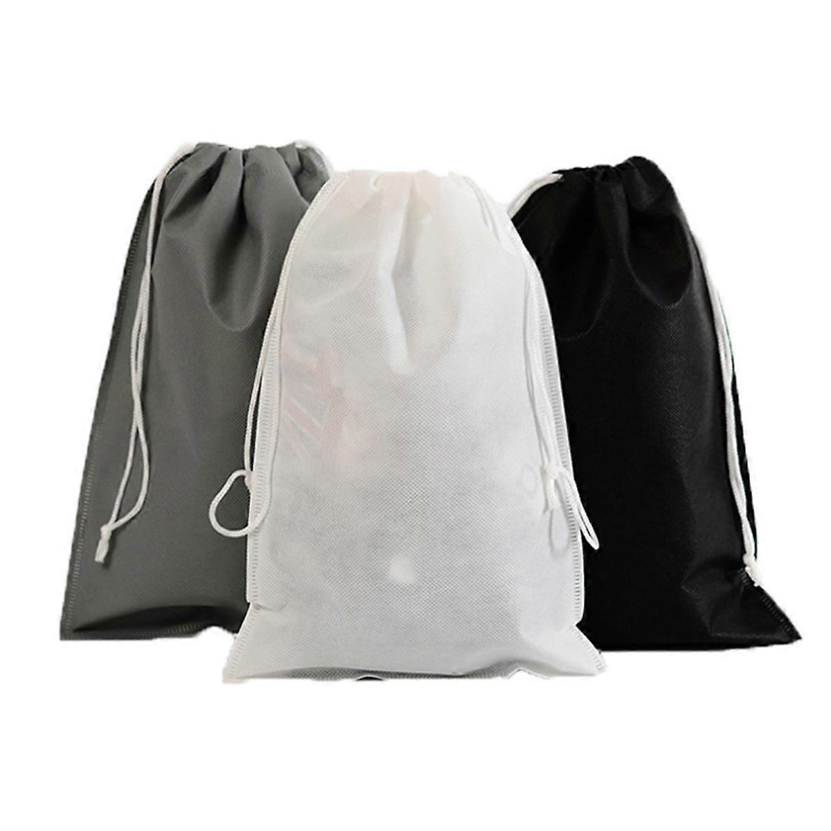Drawstring Bag Storage Bag for Travel 12Pcs Nonwoven Fabric Black