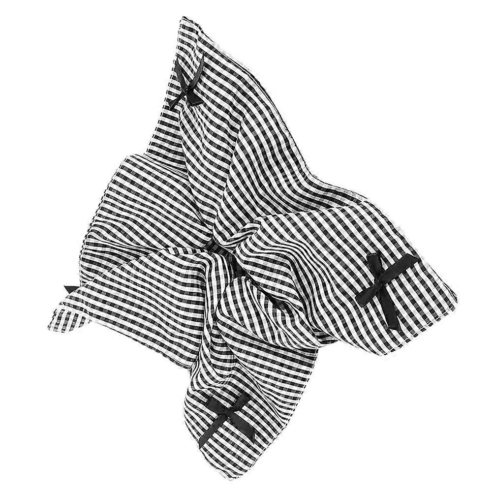 Large Black and White Checkered Bow Scrunchies for Decoration