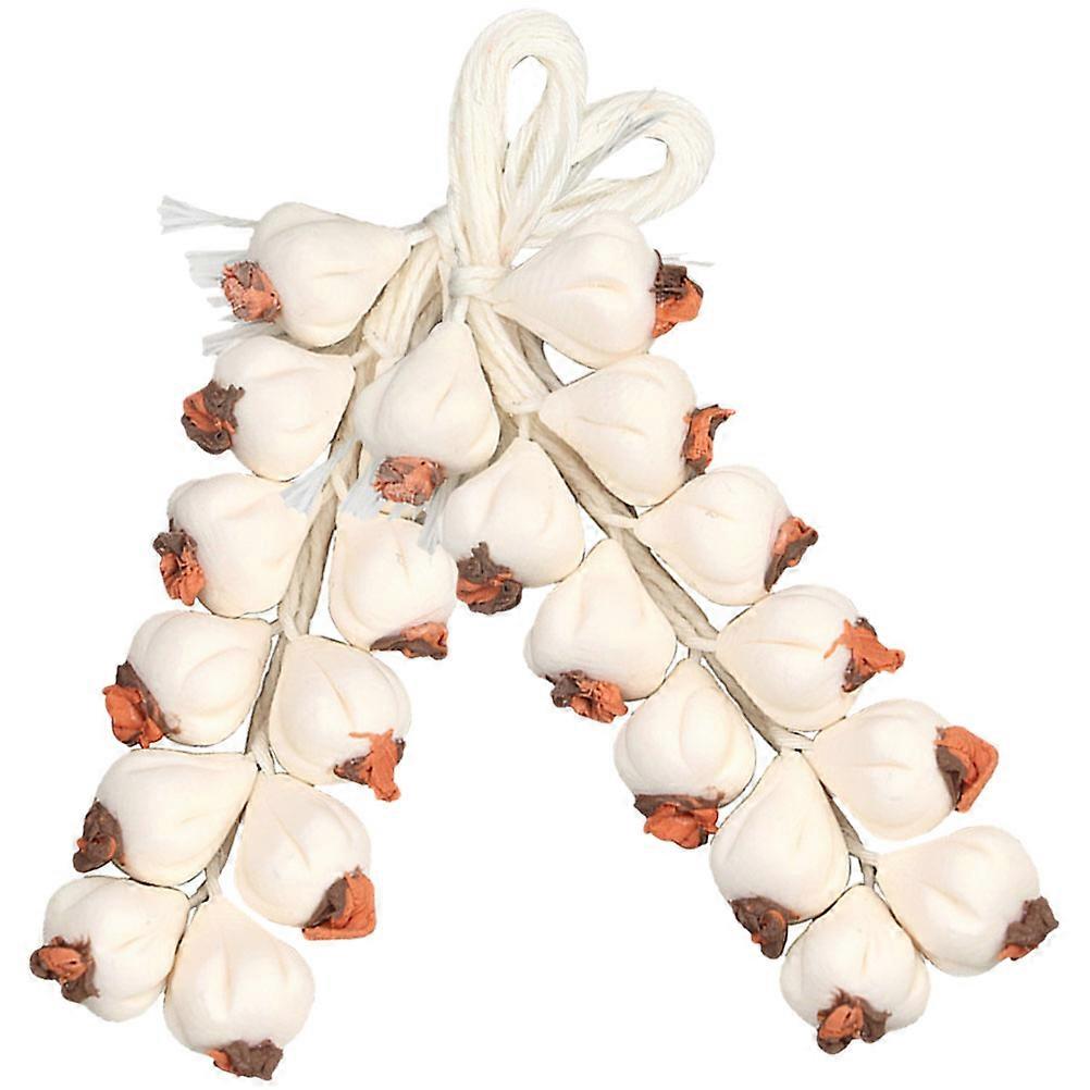 Mini Garlic Model Realistic Mini Garlic for Decor 2 Strings Beige Resin