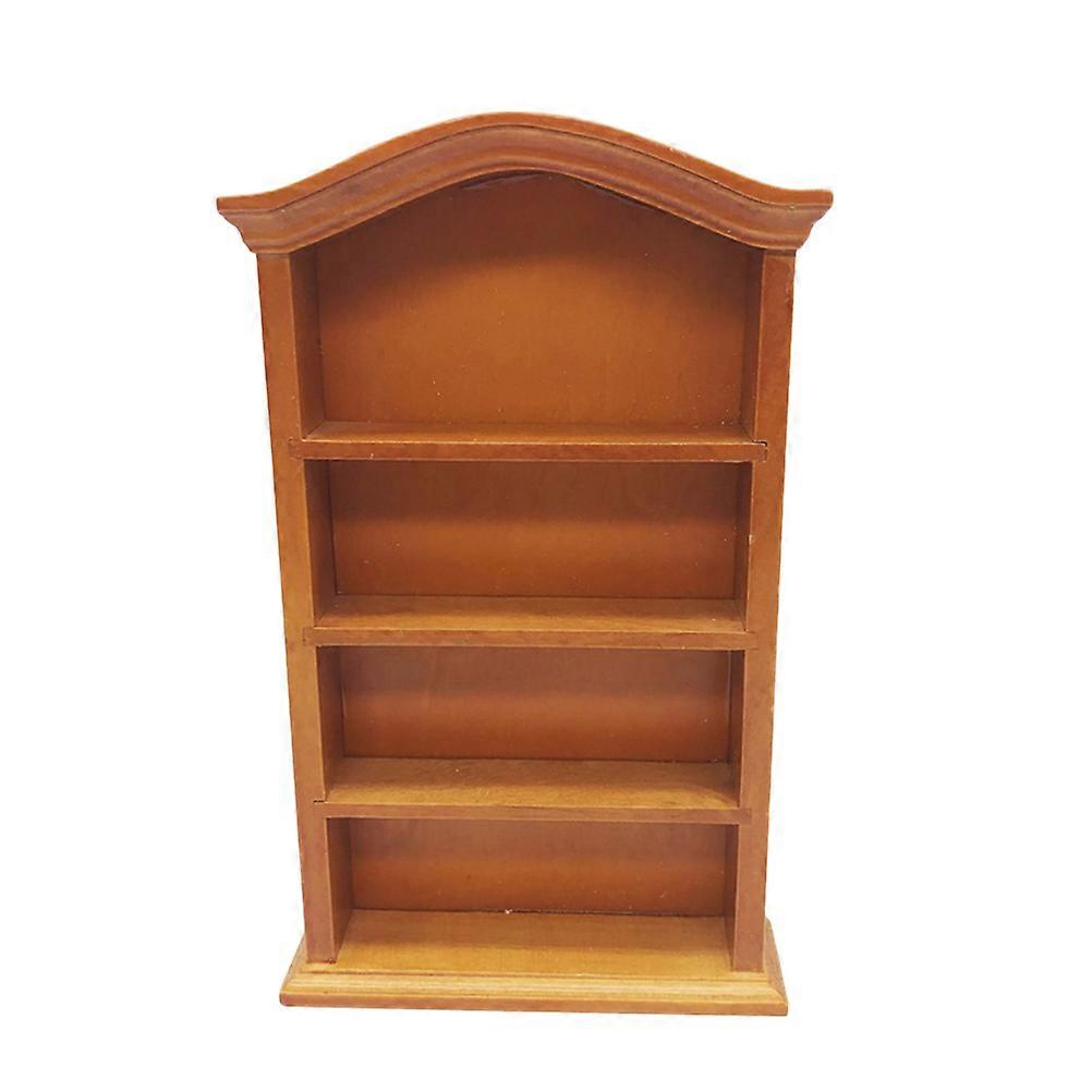 Miniature Bookcase Wooden Model for Kids Playing Use 1:12 Dollhouse