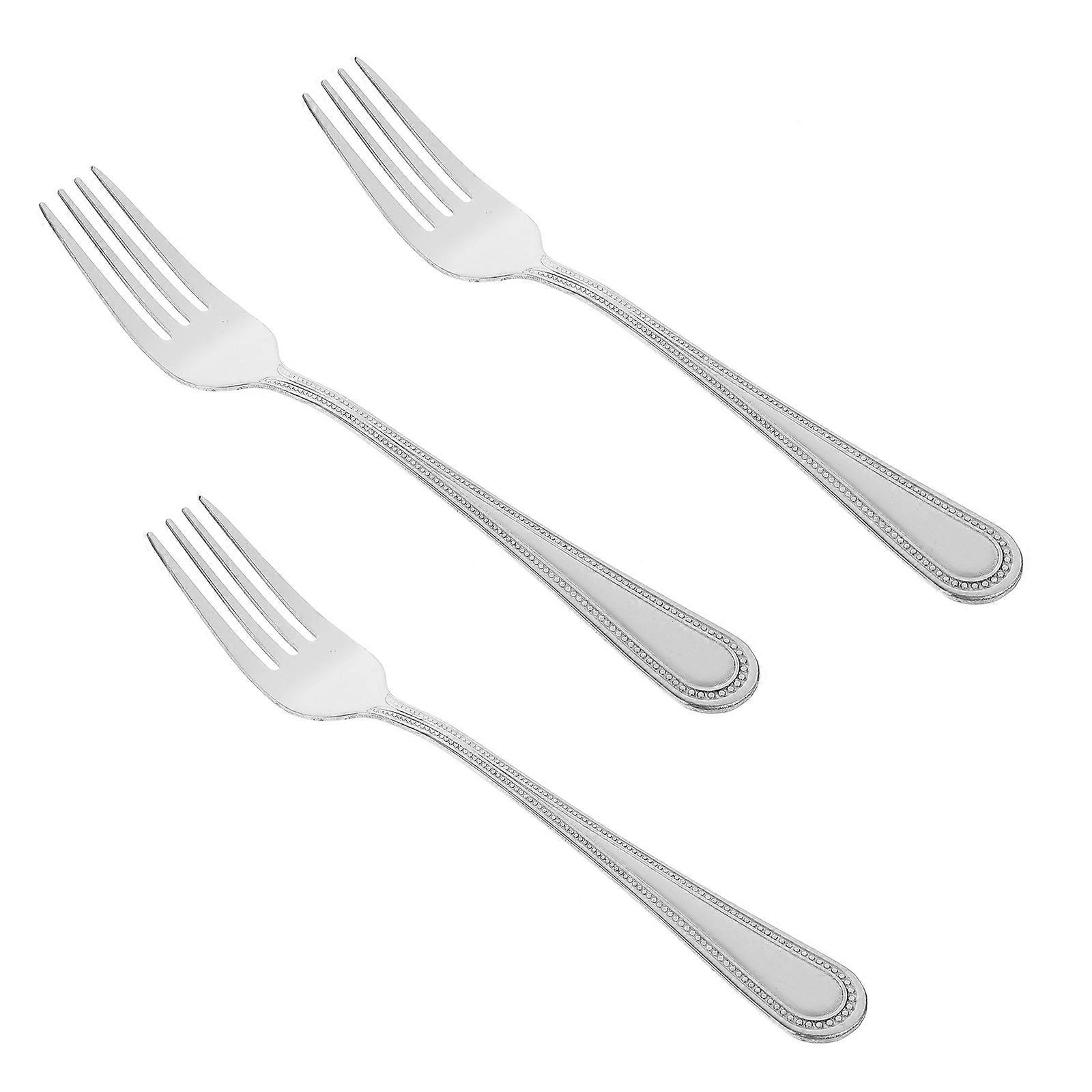 Fruit Forks Small Metal Forks for Cake Serving 6Pcs Silver Set