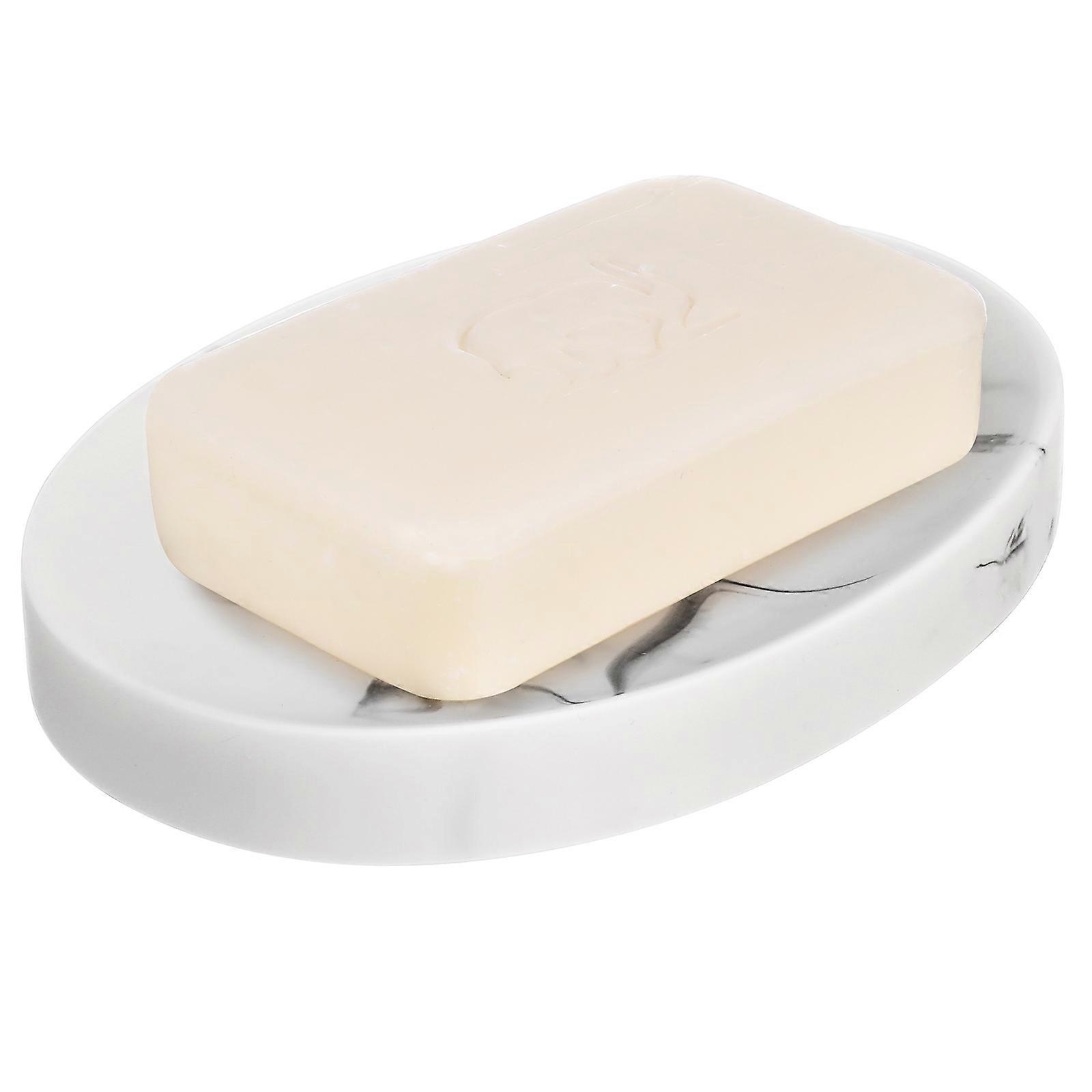 Resin Soap Tray 2Pcs Curved Surface Storage Container For Kitchen Use 12X8CM Modern Style And Practicality