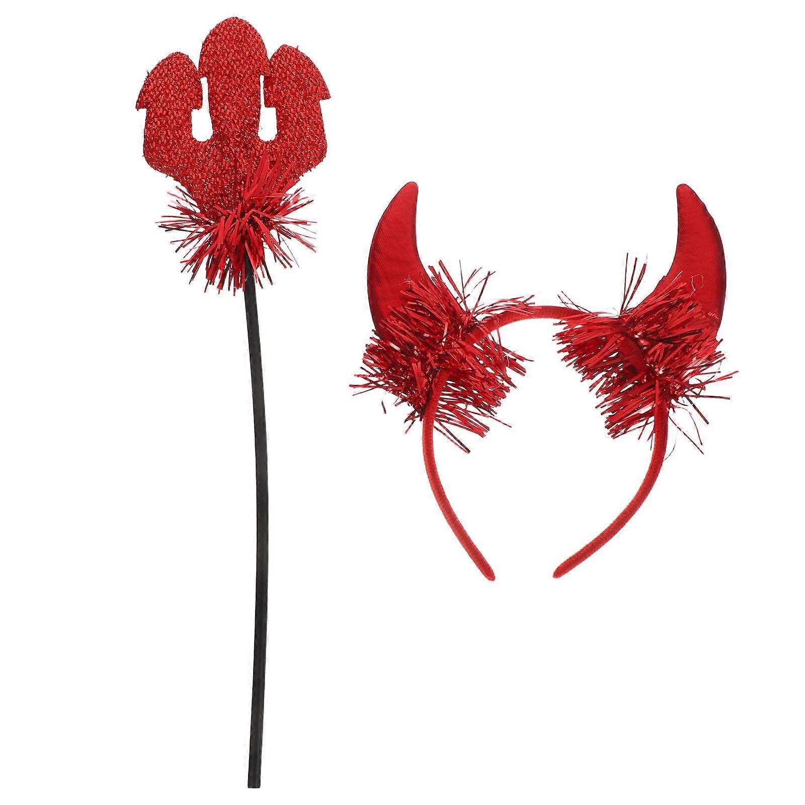 Evil Headband Costume Cosplay Prop For Stage Performance Red Material 1 Set