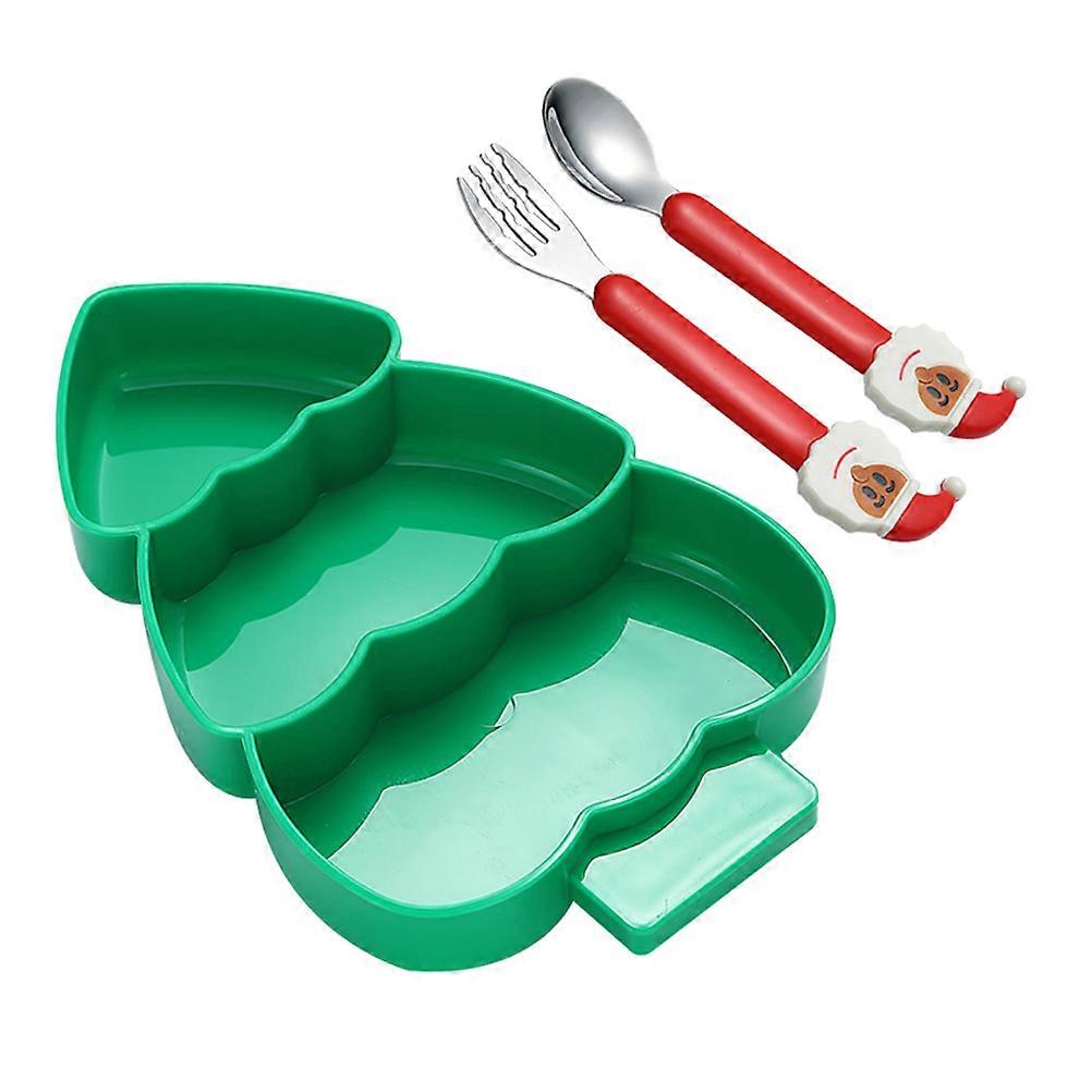 Assorted Color Christmas Tree Serving Dish 3Pcs For Family Meals With Food Separation Design And Baby Training