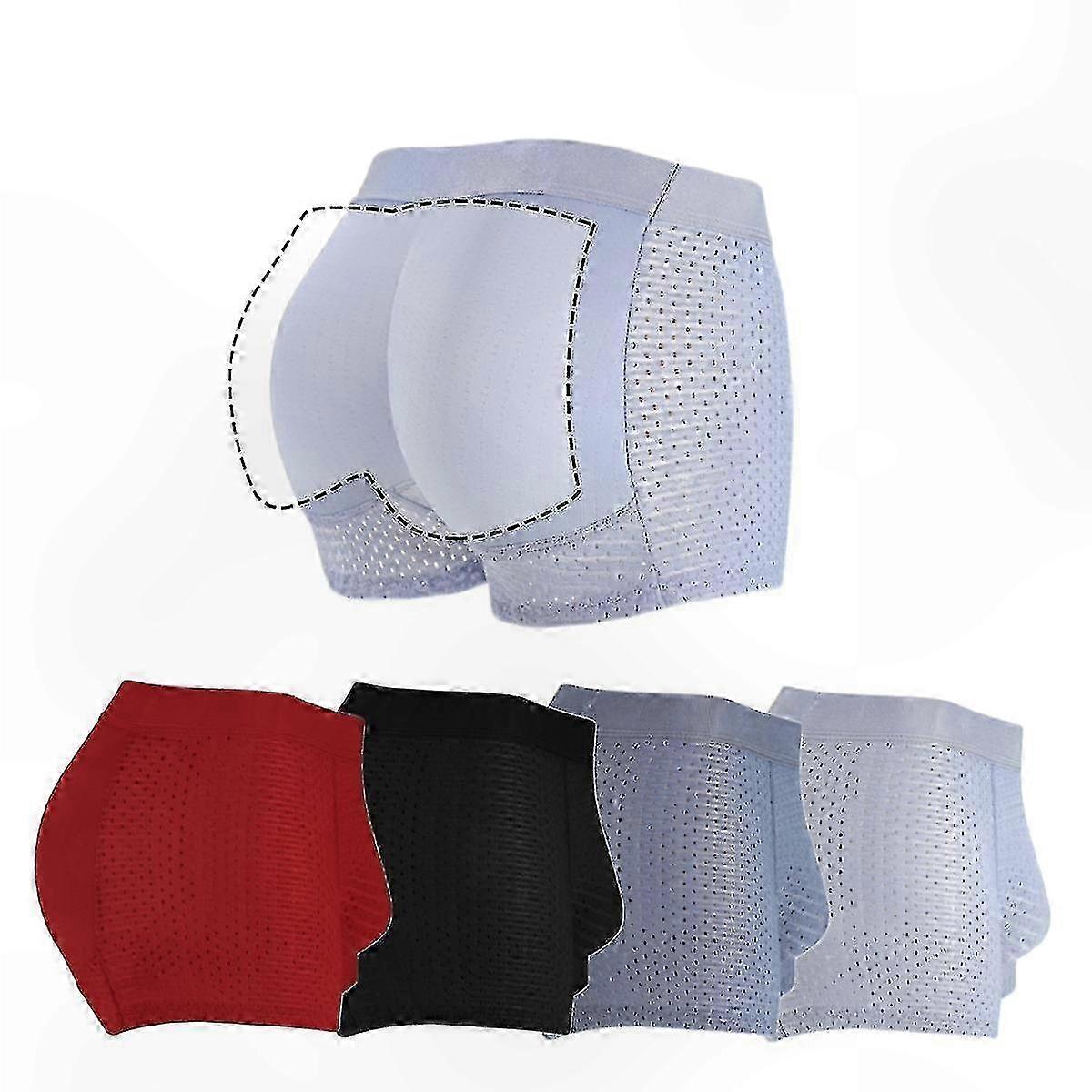 Men's Reinforced Support Boxer Briefs with Padding and Lift Feature