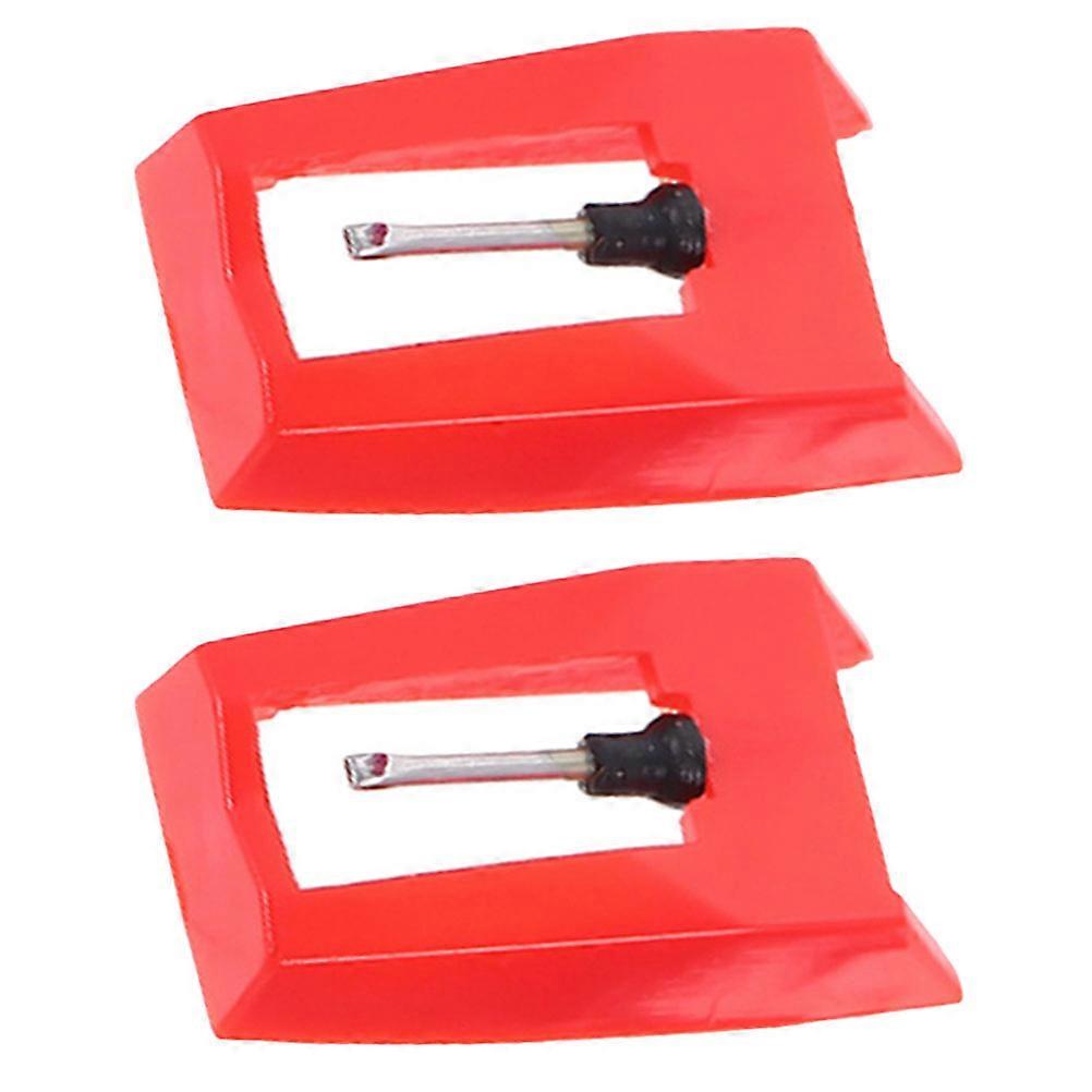 Turntable Stylus Replacement Needle for Record Player 10Pcs Red Plastic Aluminum