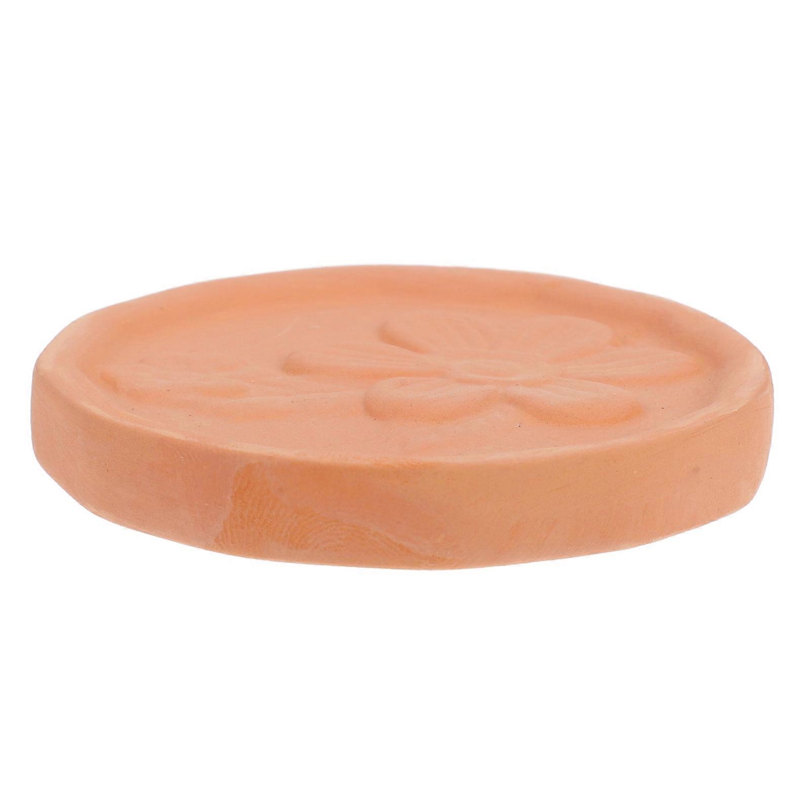 Terracotta 2Pcs Flower Design Disks For Home Use Food Preservation Multi Color