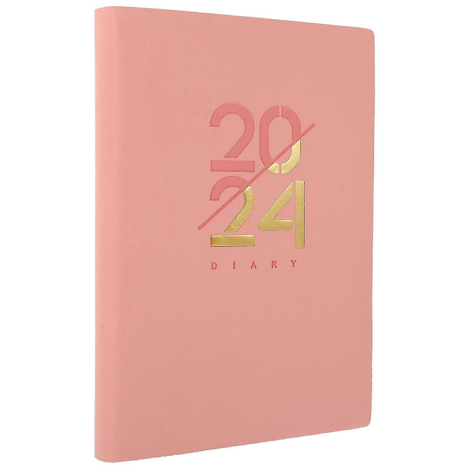 2024 English Academic Planner Notebook 3Pcs Ideal For Travelers And Daily Life With Simple And Fashionable Appearance