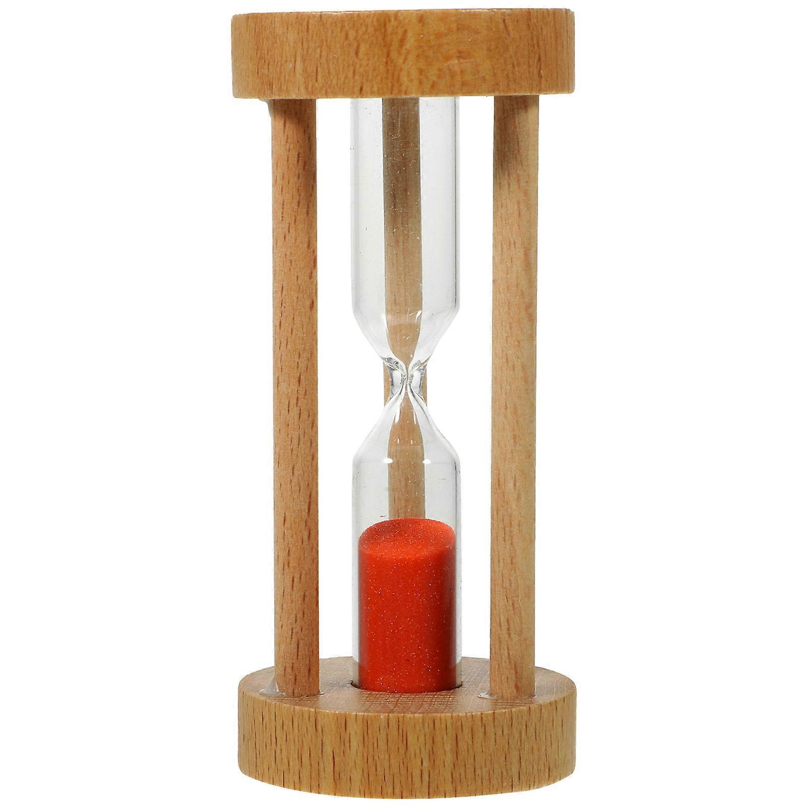 Red Sandglass Hourglass for Timing 2Pcs Wooden Sand Timer Clock Ornament