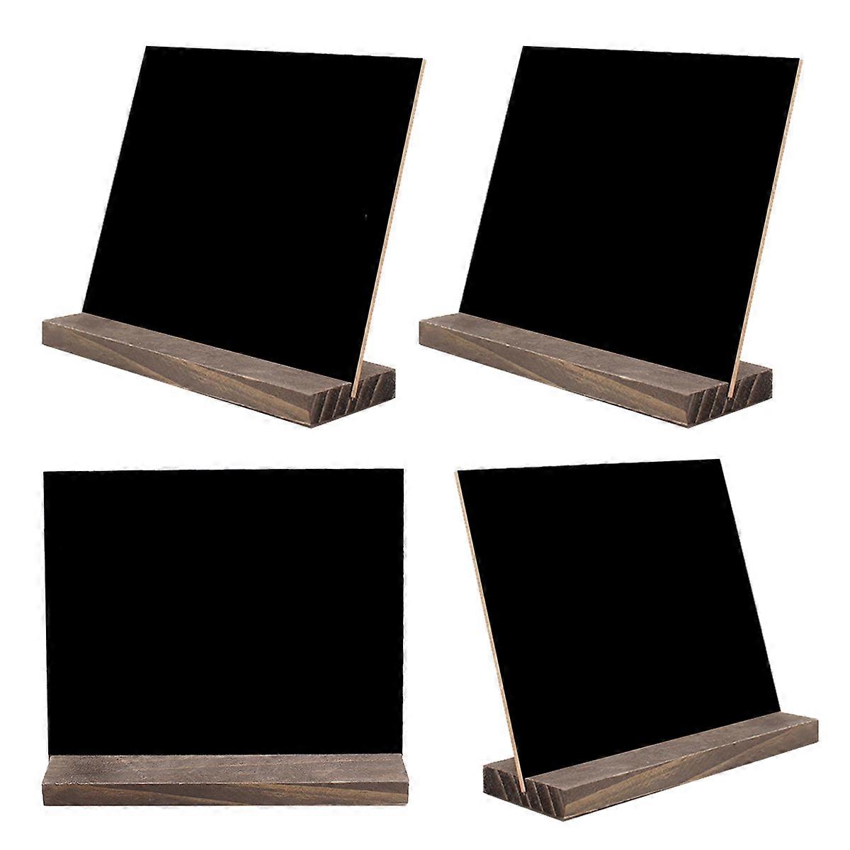 Blackboard with Solid Base for Writing and Decoration 4Pcs Set