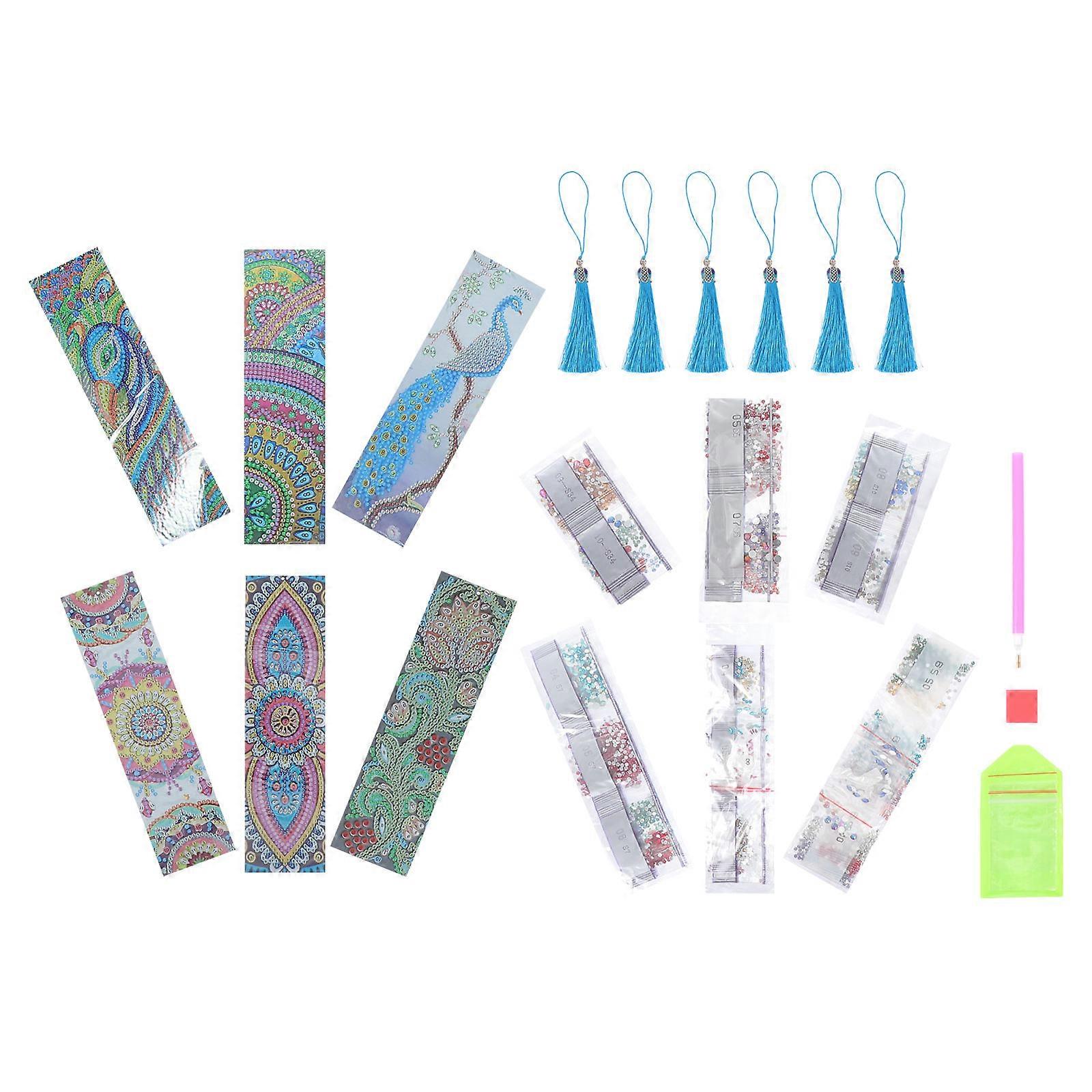 DIY Bookmarks 12Sets for Note Marking with Dazzling Diamond Beads