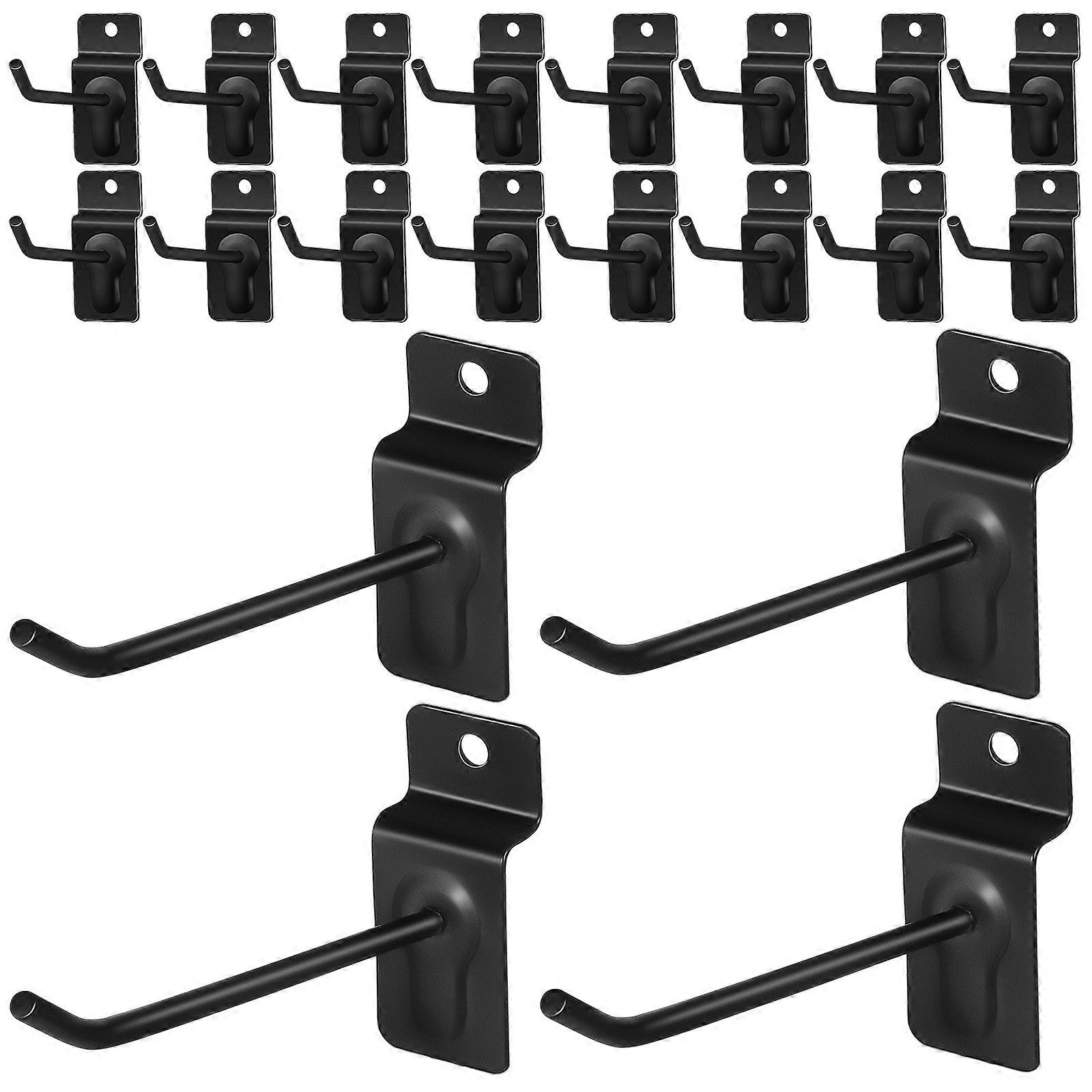 Wall Storage Hangers Slatwall Hooks for Tools Hanging 100Pcs Black