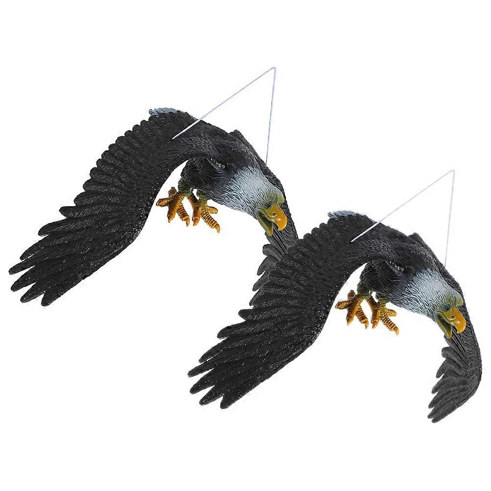 Eagle Figurines Plastic Eagle Statue for Decoration 4Pcs Black Garden Decor