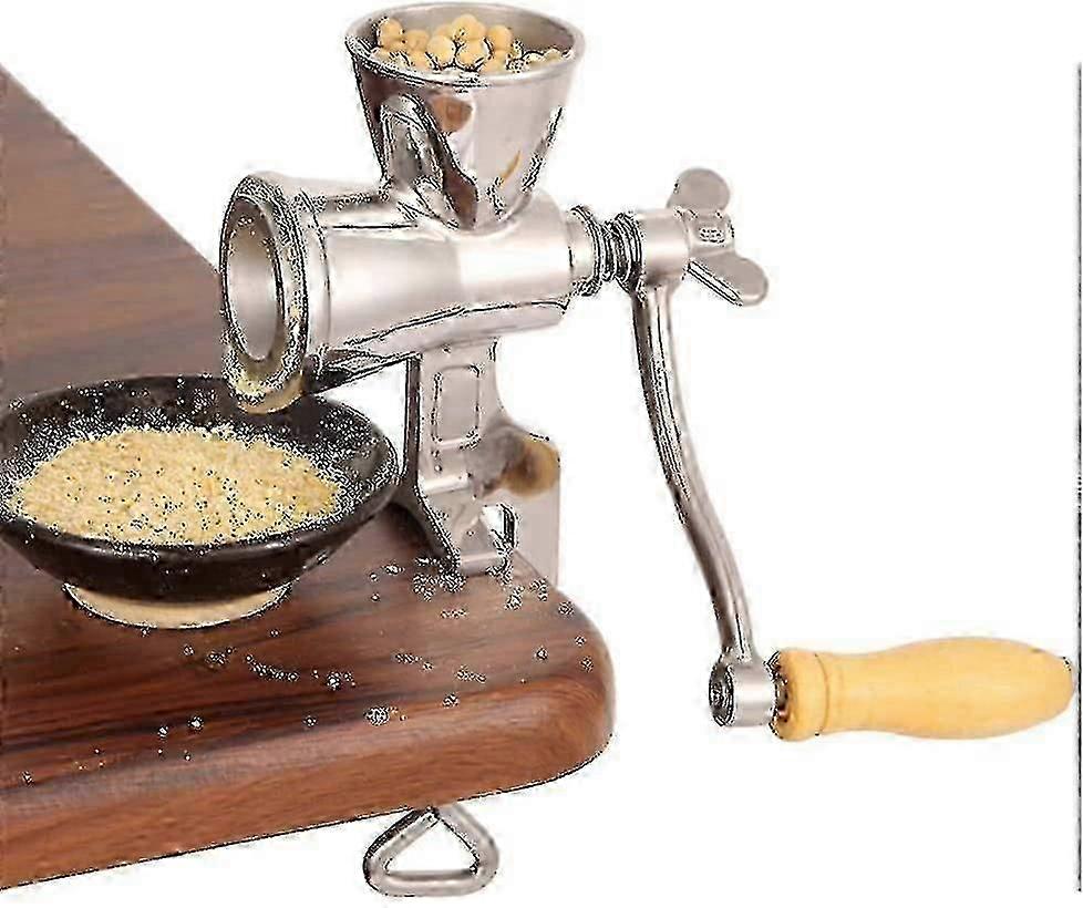 مطحنة الحبوب اليدوية ، تصميم المشبك الجدول آلة مسحوق مطحنة الذرة الحبوب مع مقبض خشبي ، أداة المطبخ المنزلي مطاحن القهوة الفولاذ المقاوم للصدأ لفول الصويا