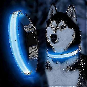 Dog Lights For Collars- Adjustable Light Up Dog Collar - Waterproof Led Dog Collar - Flashing Dog Collar Visiblity & Safety For Your Dogs Blue. Medium