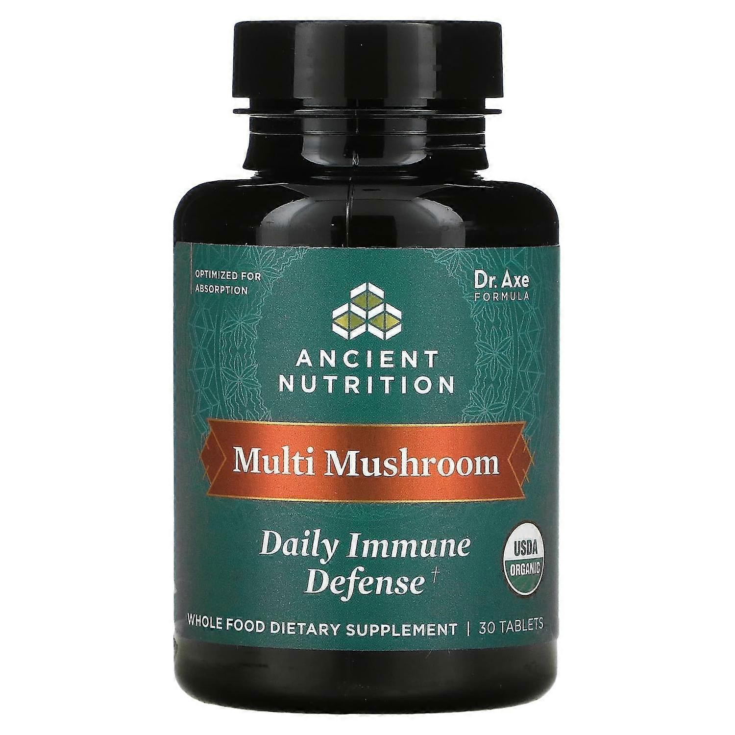 Dr. Axe / Ancient Nutrition, Multi Mushroom, Daily Immune Defense, 30 Tablets