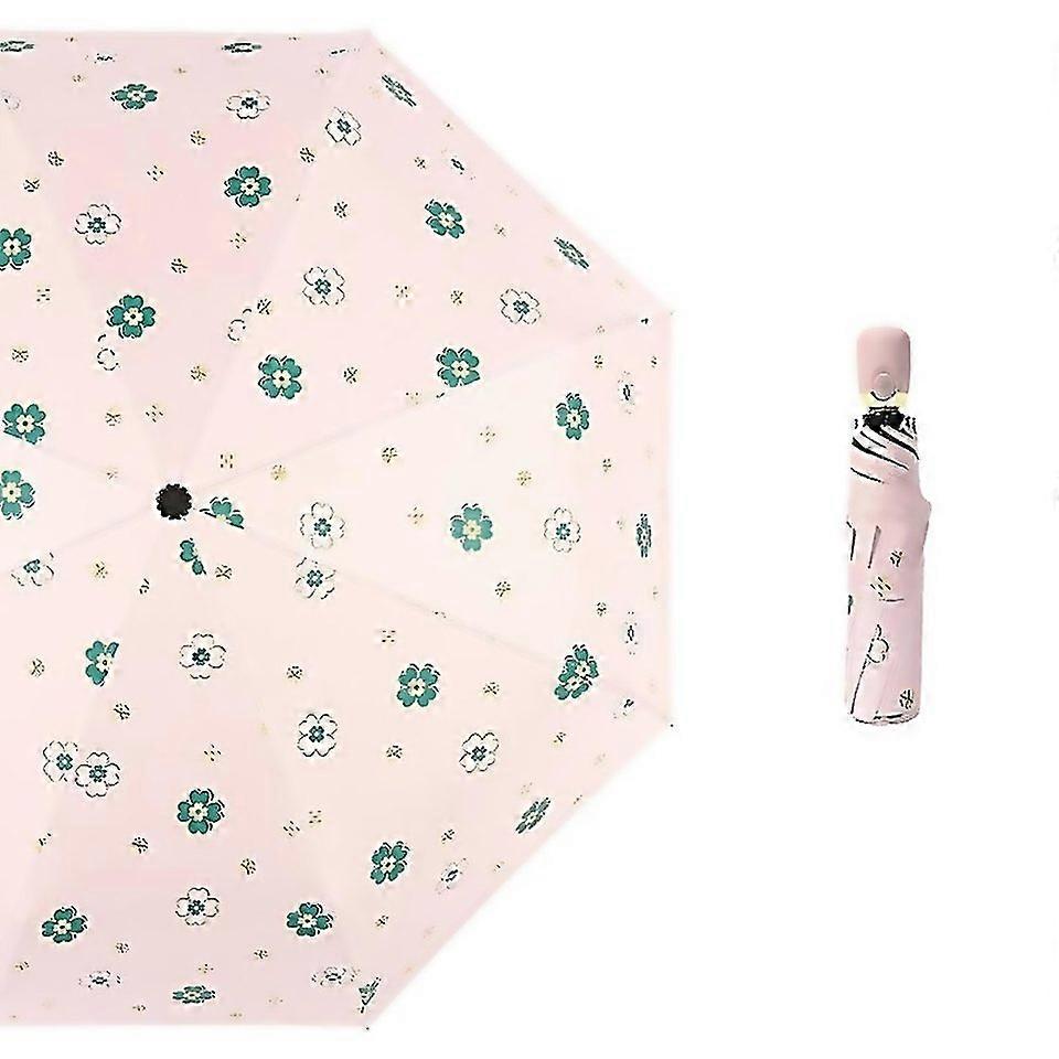 For Student Vinyl Sunscreen Small Fresh Umbrella Folding Automatic Umbrella Selfopening