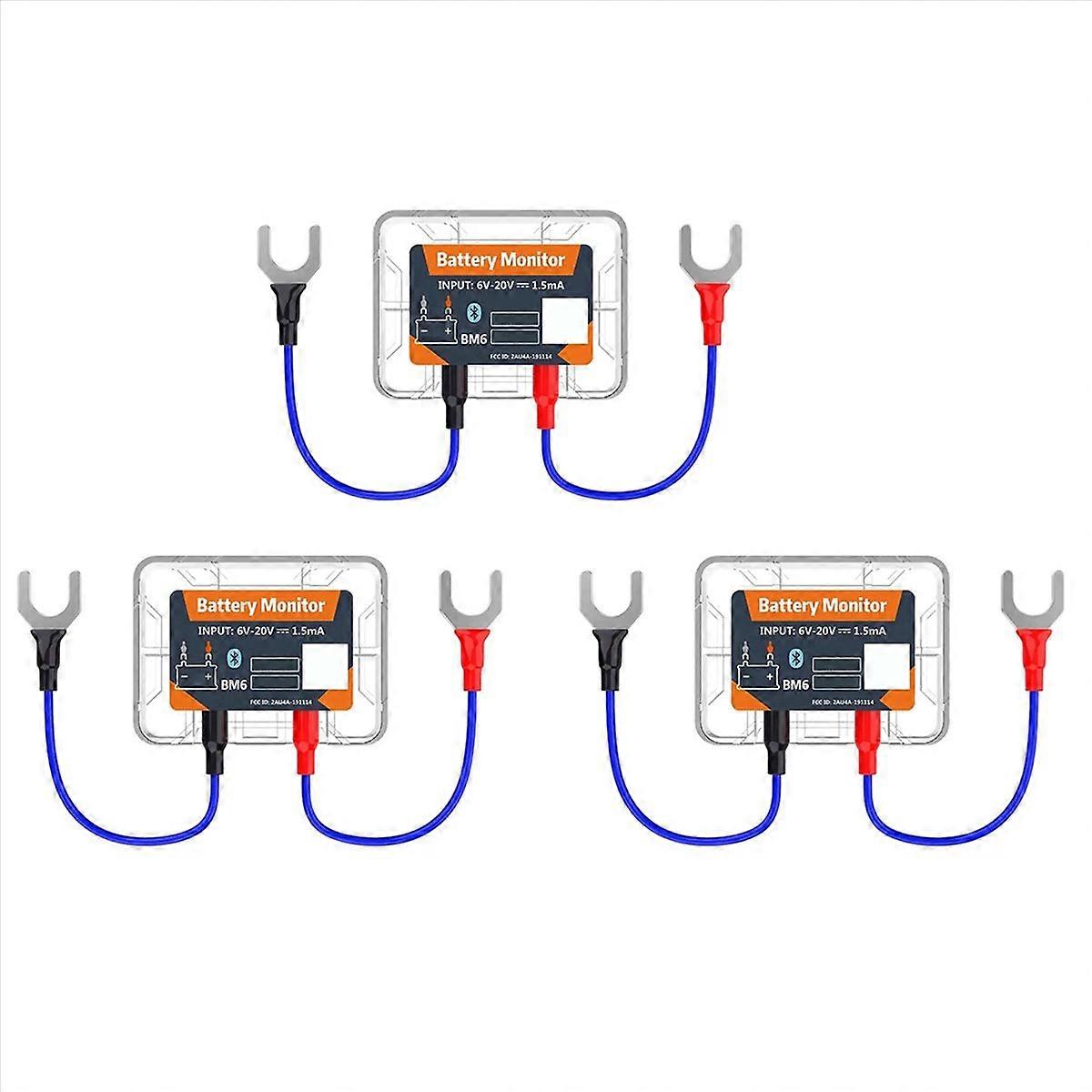 3X Wireless Bluetooth 12V Battery Monitory BM6 with Car Battery Health Check APP Monitoring Battery