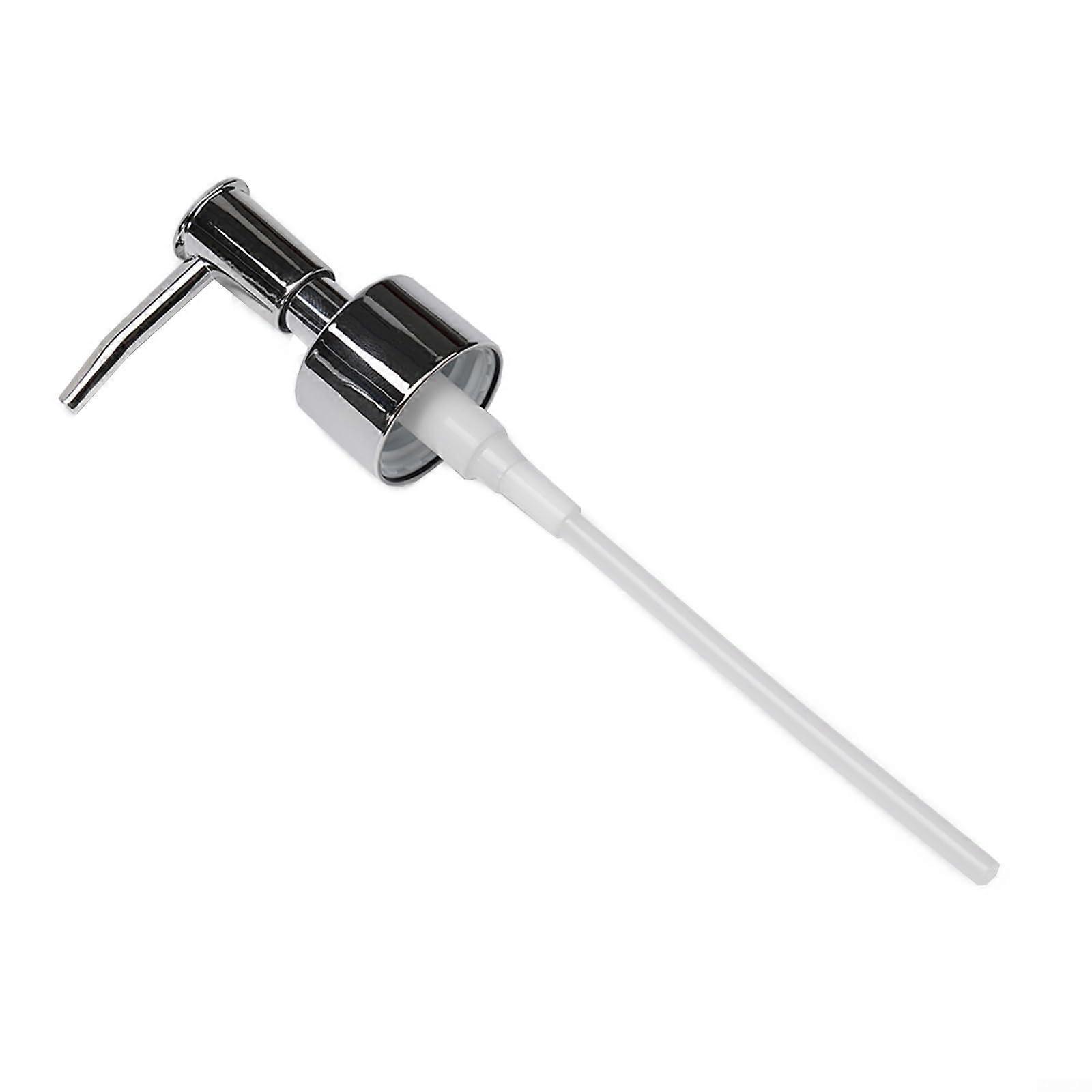Pump Head 28Thread Plastic Dispensing Head for Lotions and Creams, Bright Silver Finish, Universal Bottle Compatibility