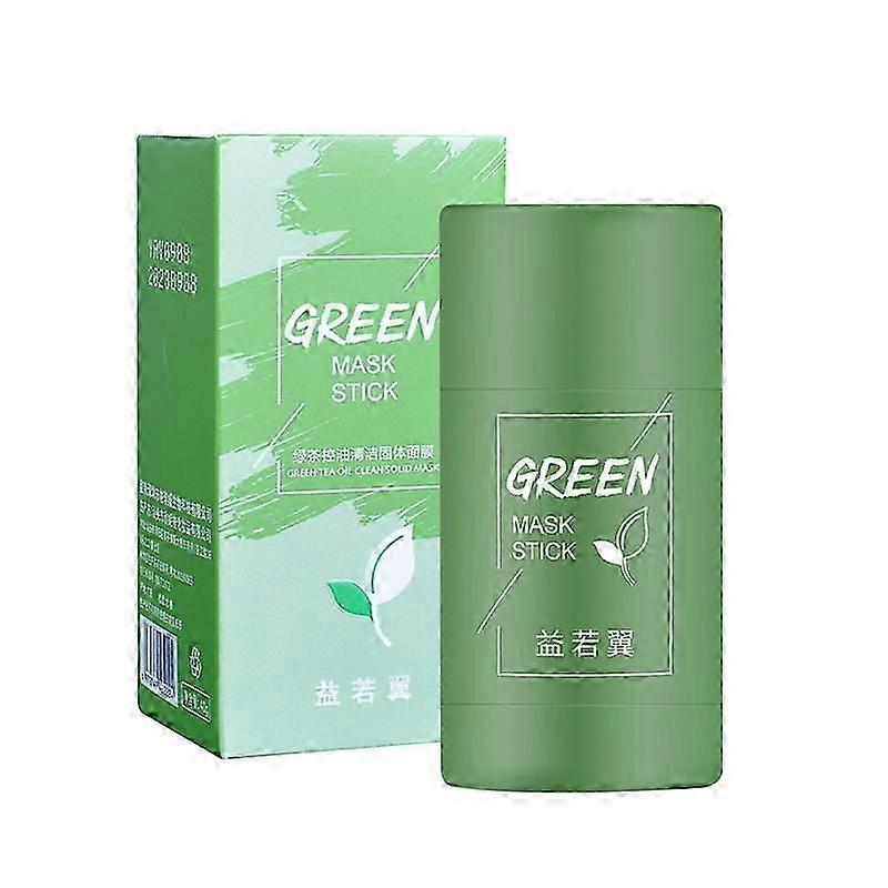 Green Tea Solid Cleansing Mask for Acne Blemish Mark Removal Blackhead Removal Hydrating Mud Mask fine smooth Small light 40g