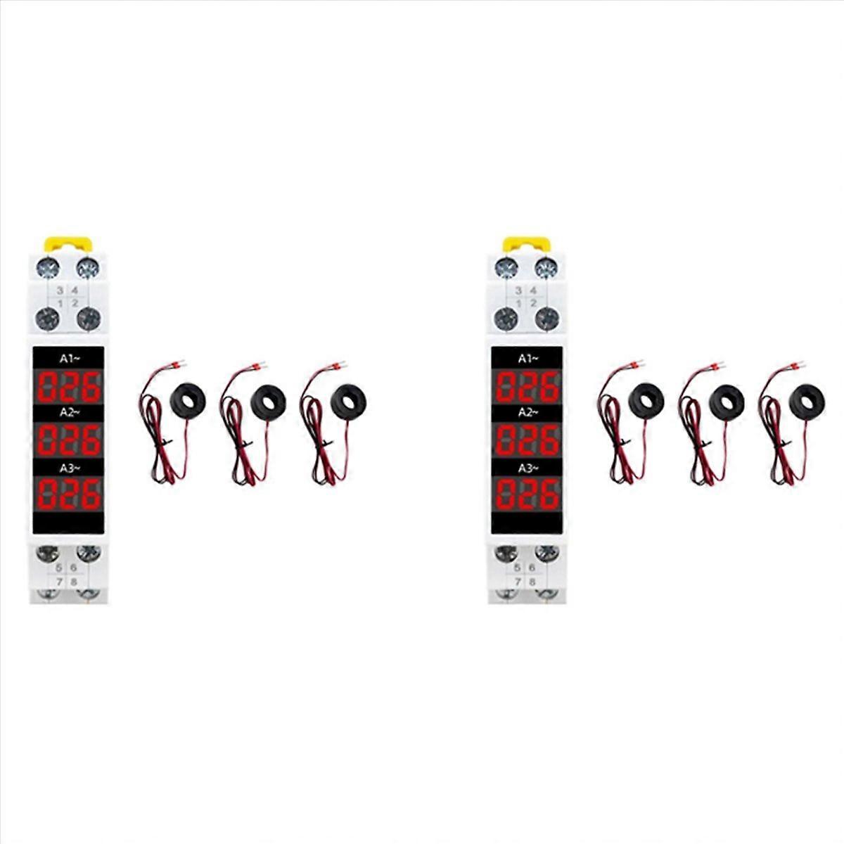 Din Rail Mount 3 Phase Ampere Meter Mini Modular Current Meter