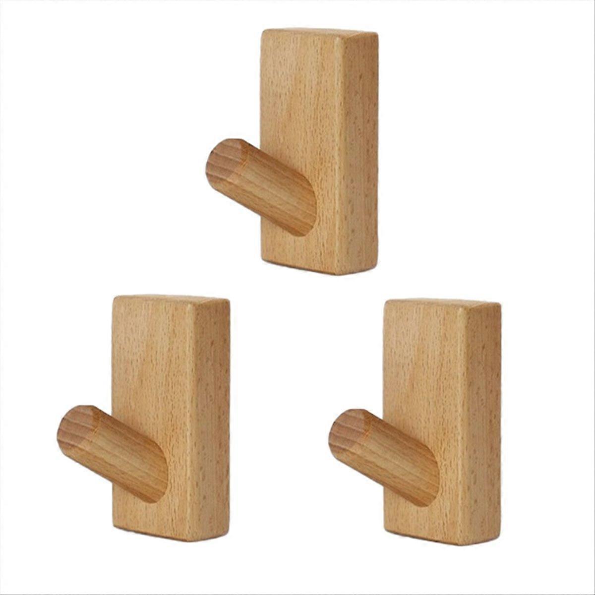 Simple Solid Wood Hooks Clothes Hangers Bathroom Wall Hooks A