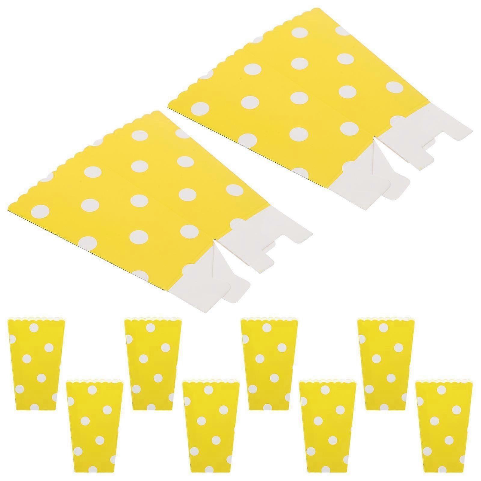 24pcs Popcorn Boxes Popcorn Paper Boxes Decorative French Fries Boxes Snack Boxes