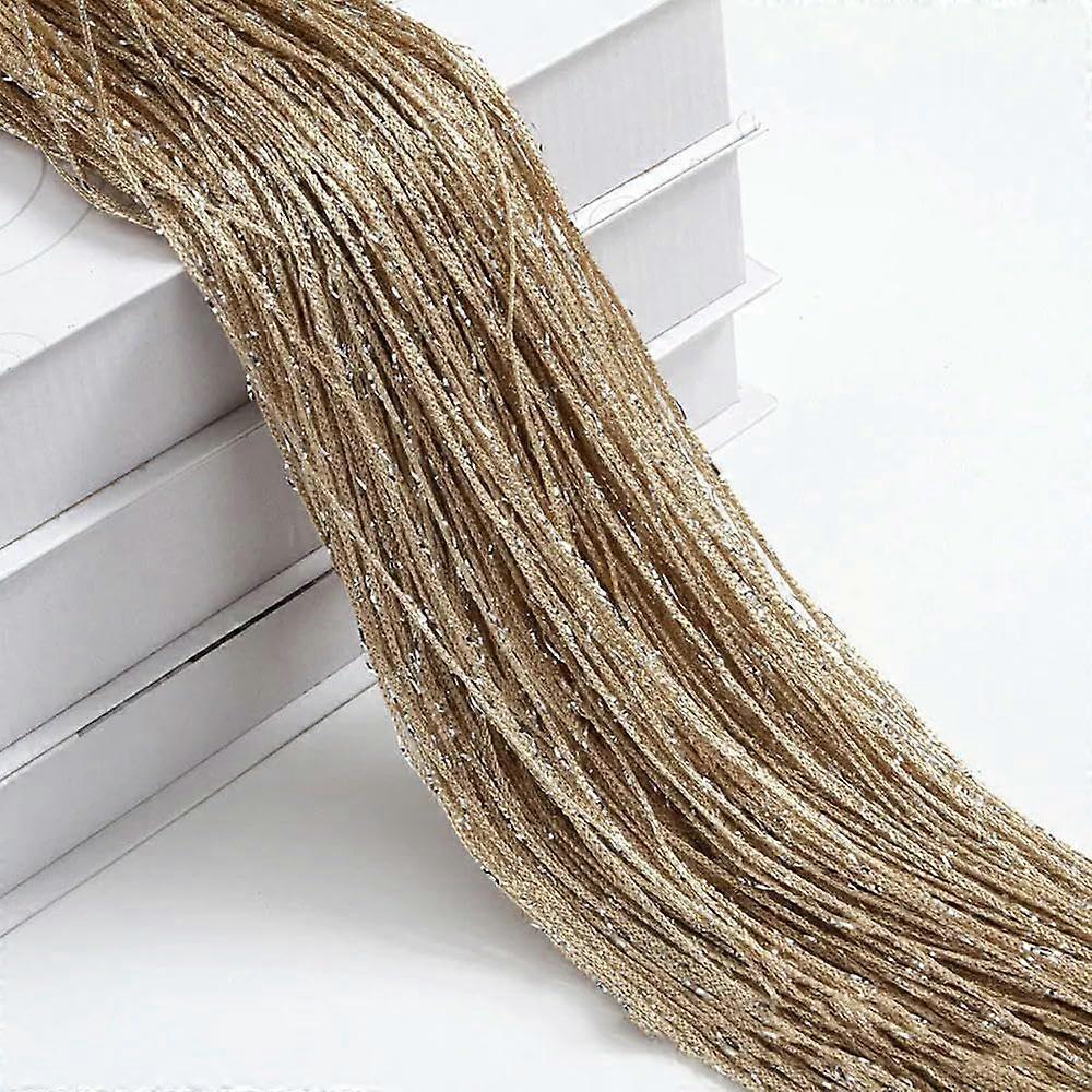 1x2m Glitter String Door Curtain Beads Room Divider Beaded Fringe Polyester Window Panel Champagne 100x200cm