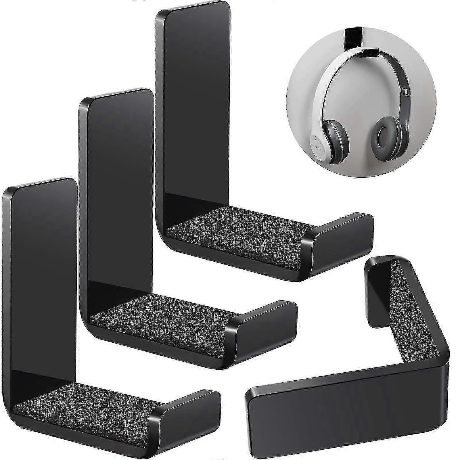 Headphone Hangers (4 Pieces) - Black Pad Style for Game Headphones, Universal Compatibility