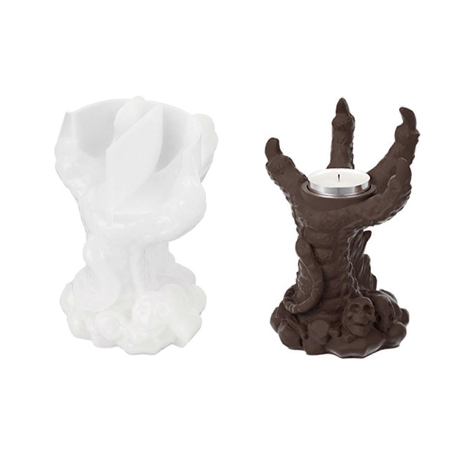 Elegant Epoxy Candle Holder Crafting Mold Practical Talon Candle Holders Creating Mold Flexible Candlesticks Making Mold Multicolor