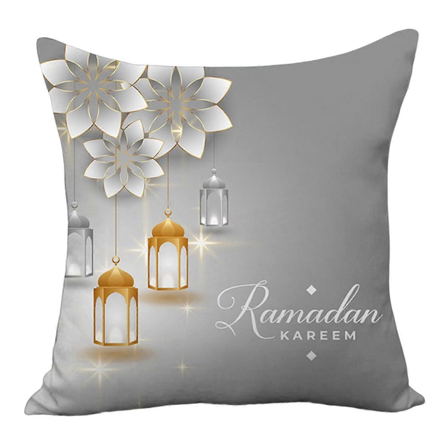 Lantern Printed Pillow Cover Detachable Square Letters Design Peach Skin Invisible Zipper Sofa Cushi