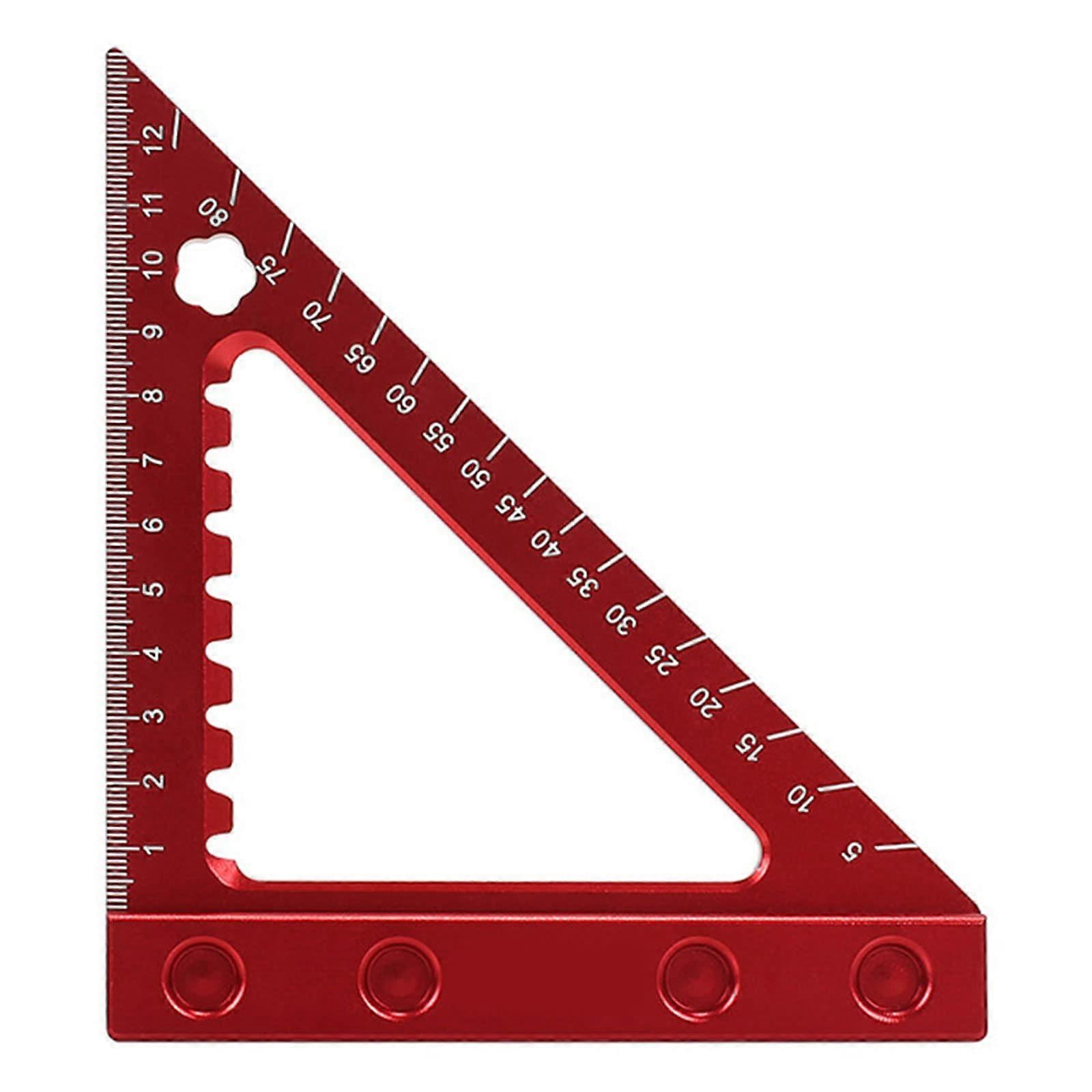 6In/150mm 90Degree Triangular Ruler, Aluminum Alloy Scale Ruler for Carpentry and Woodworking, 6Inch/150mm Tool