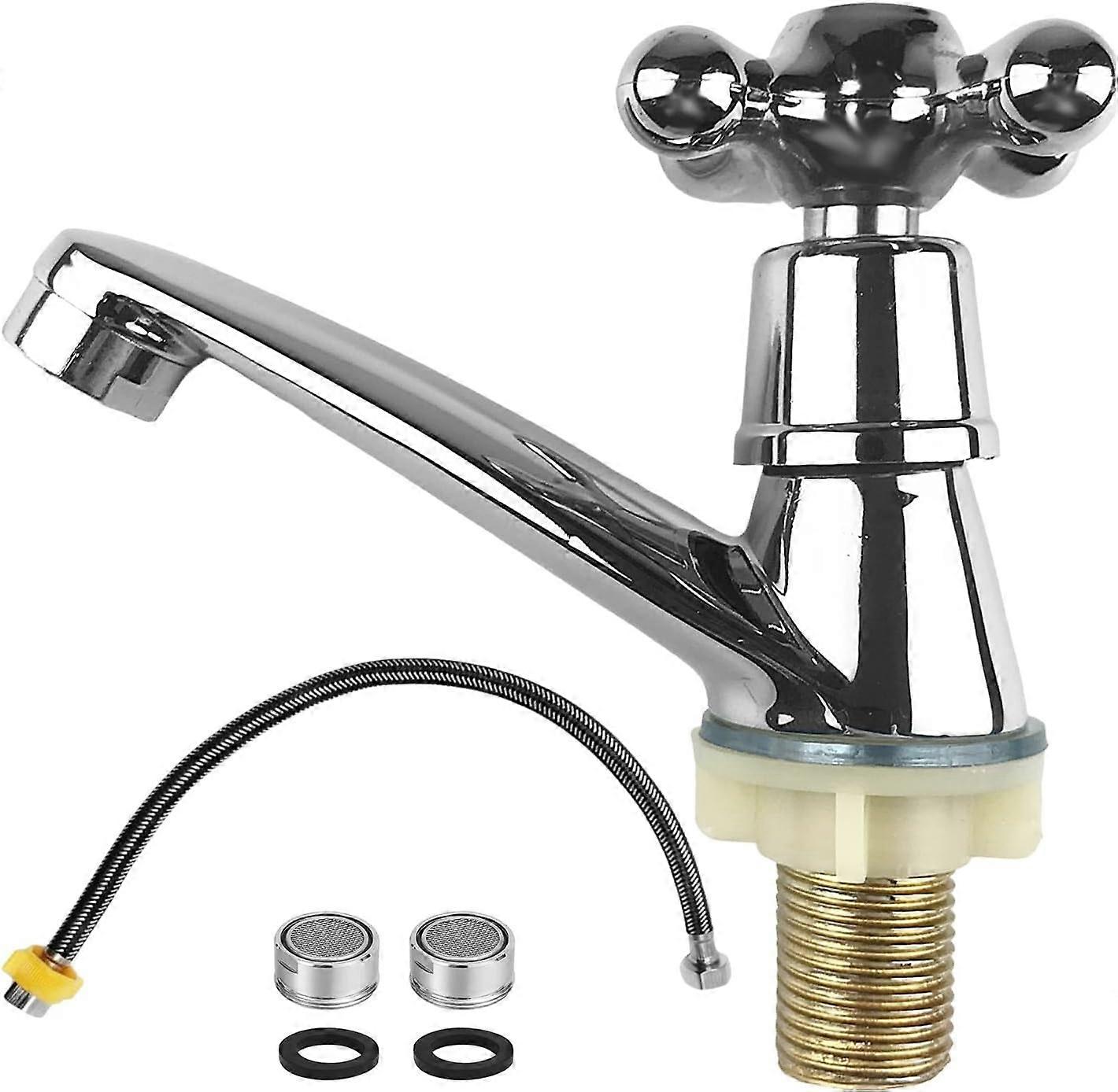 Washbasin Tap With Seal, Strainer And Hose, Robust And Durable, Easy To Use, Cold Water Tap, Suitabl