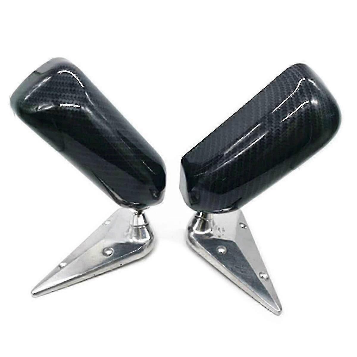 2pcs Universal Car Rearview Side Mirror Craft Square F1 Style With Blue Mirror Surface Metal Bracke