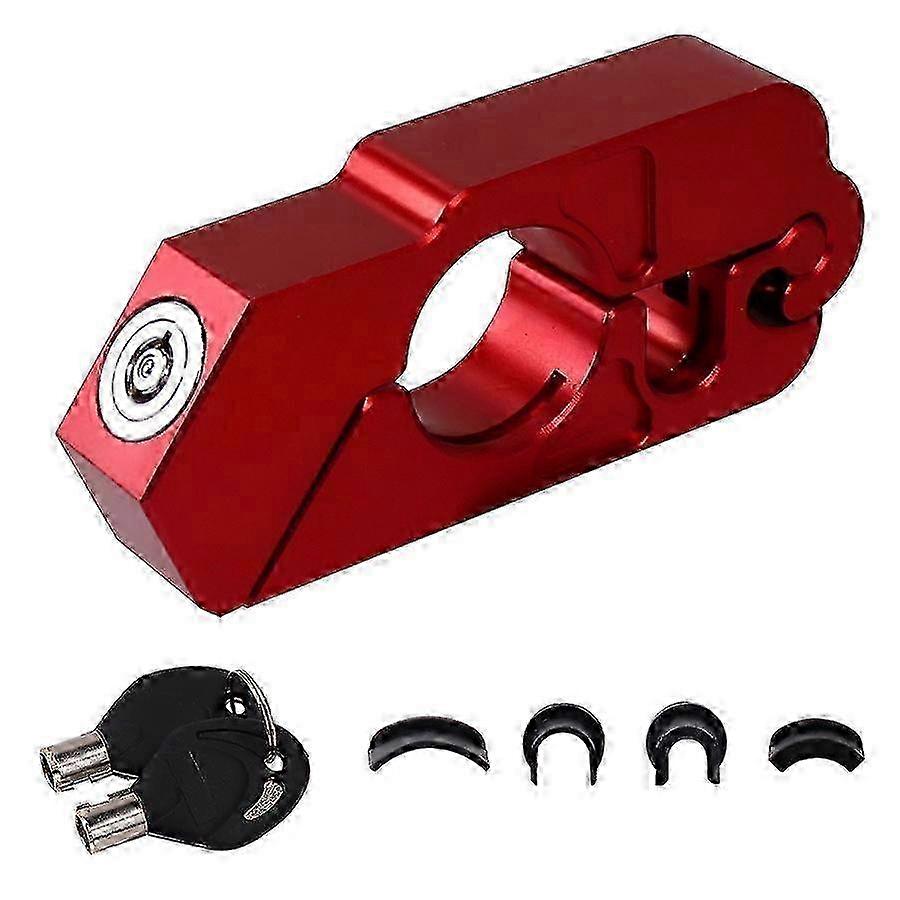 Red Motorcycle Grip Lock Universal Anti Theft Handlebar Security Lock
