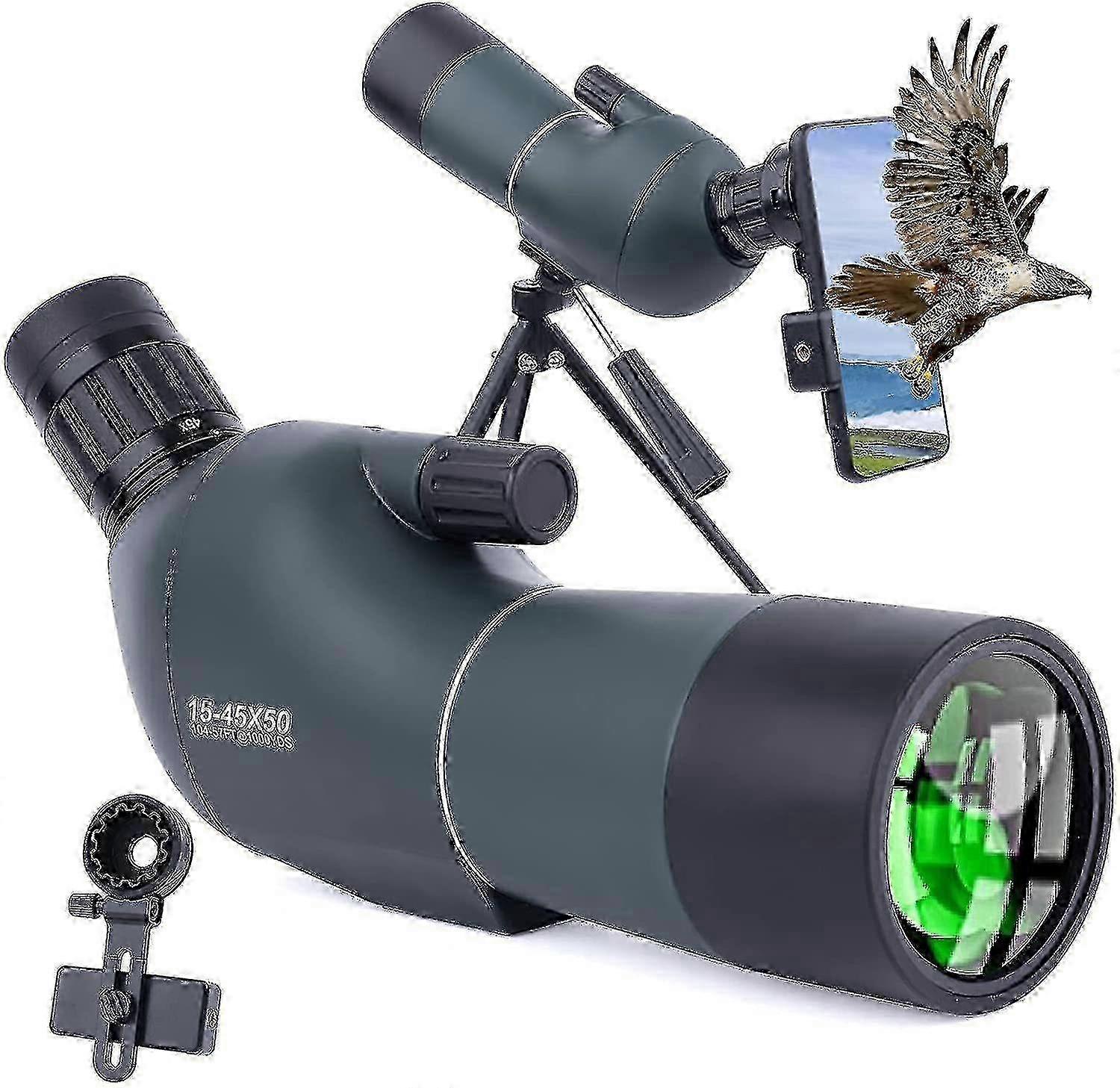 15-45x50 Spotting Scope With Tripod, Carrying Case And Smartphone Adap