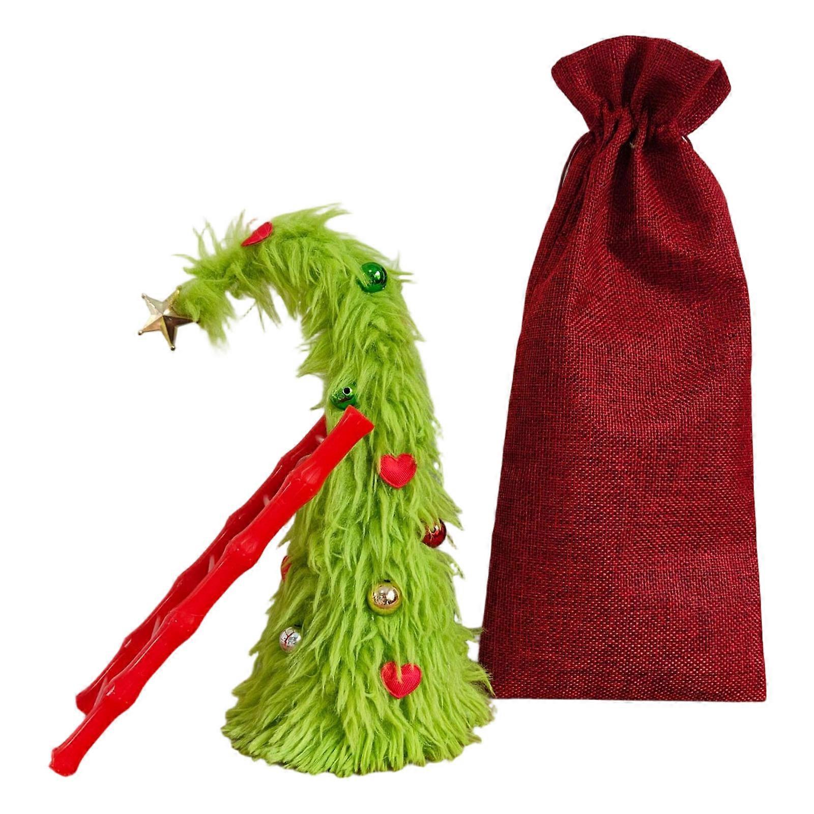 Reusable Flexible Miniature Christmas Tree Set Decoration For Tabletop Mantels Home Office Easy Assembly Ornament Multicolor