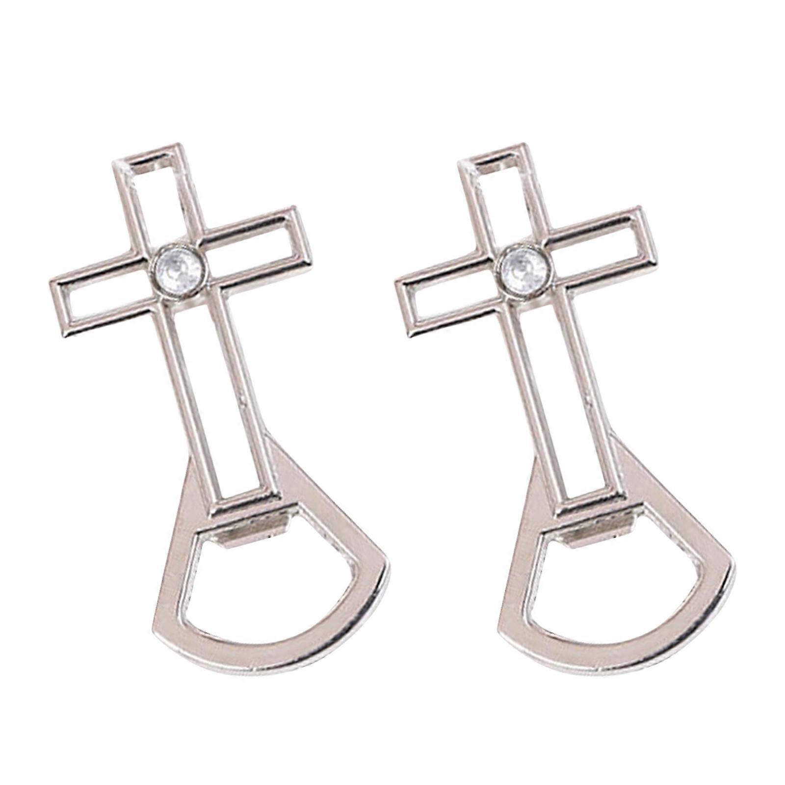 Pack of 2 Multifunctional Crosses Design Corkscrew and Bottle Opener for Wine and Beer with Comfortable Grip Multicolor