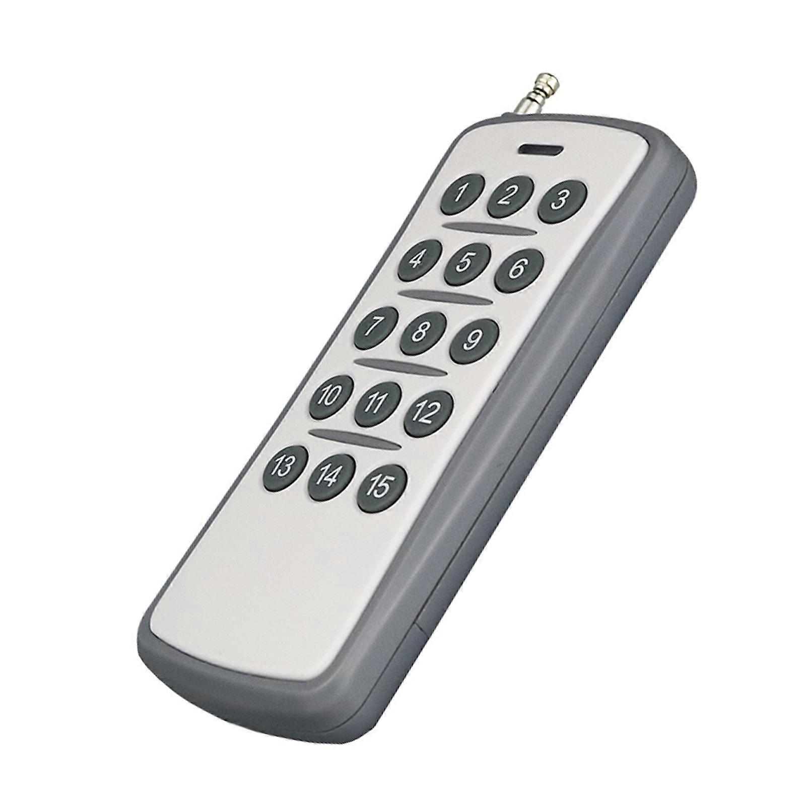 1527 Chip Learning Code Wireless Remote Control 315Mhz/433Mhz Long Distance 15 Buttons Transmitter Remote Controller  Gray