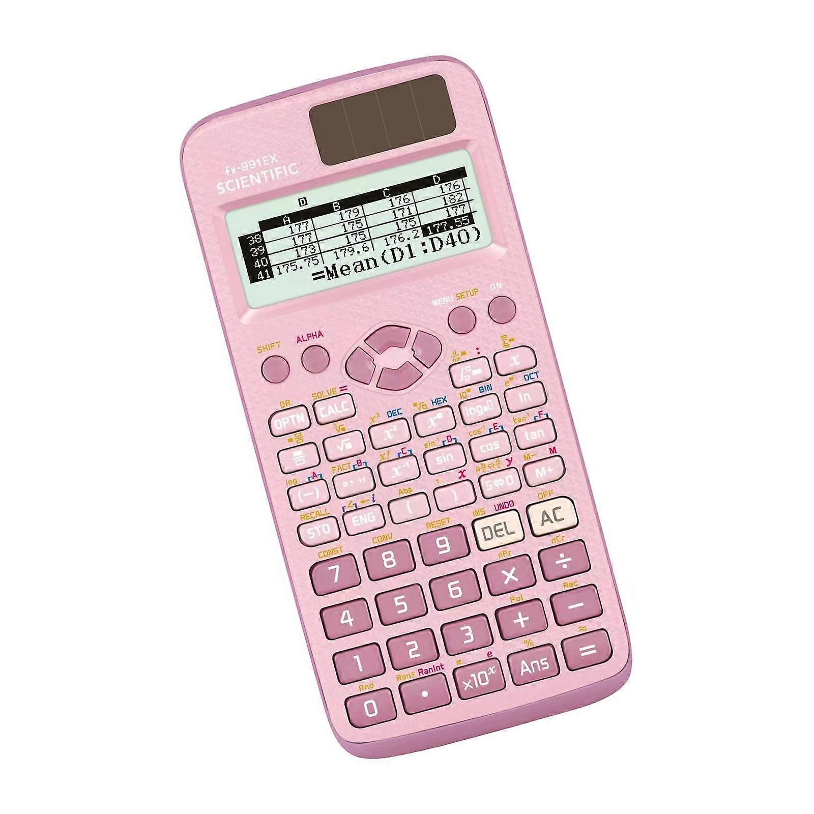 Scientific Calculator 552 Functions for Complex Math Problems and Statistical Solution for Educational Purposes  Pink