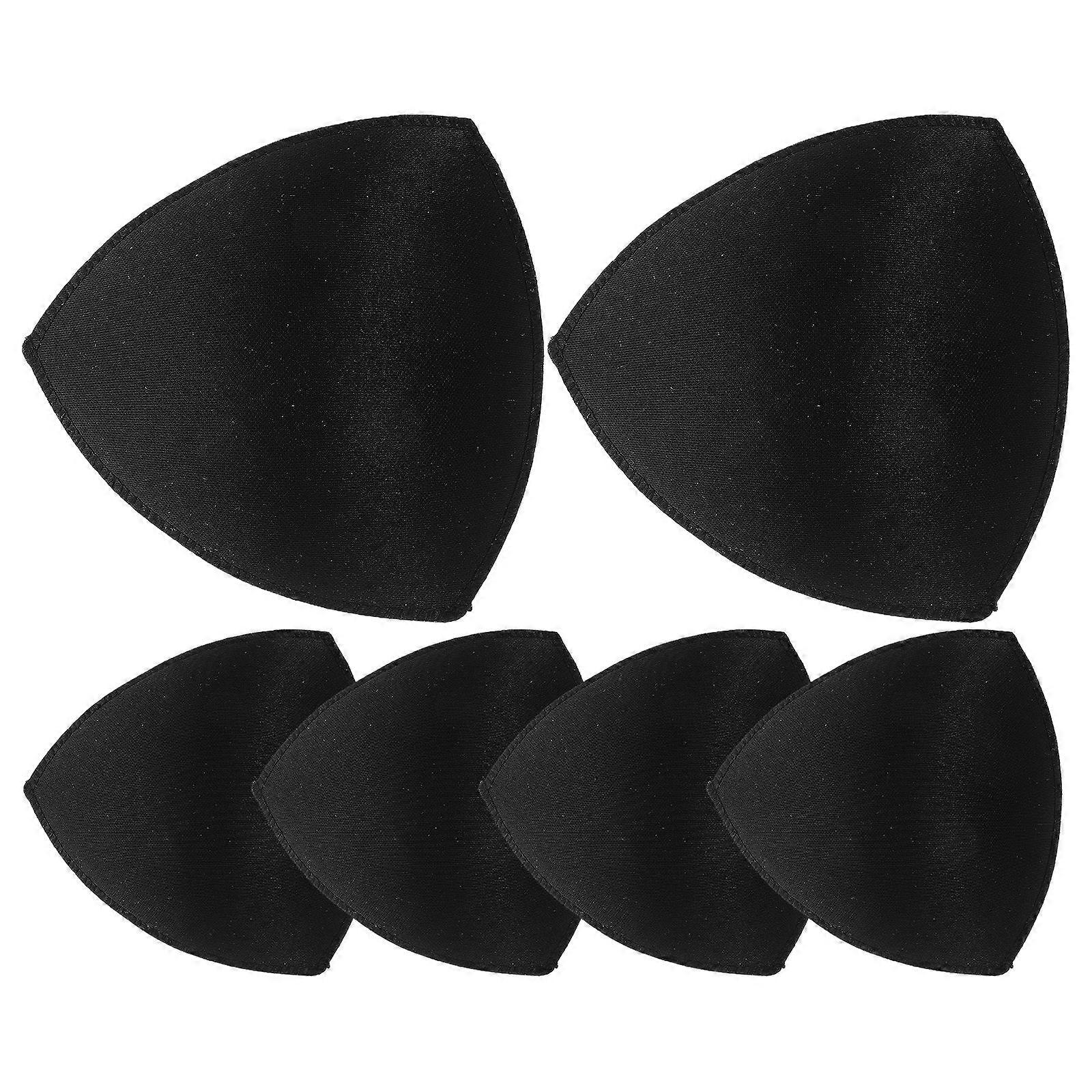 3 Pairs Triangle Bra Edge Locking Sponge Pads Inserts Thin Top Thick Bottom Round Sponge Cups For Swimmig Wear Push Up Bathing Suit Inserts