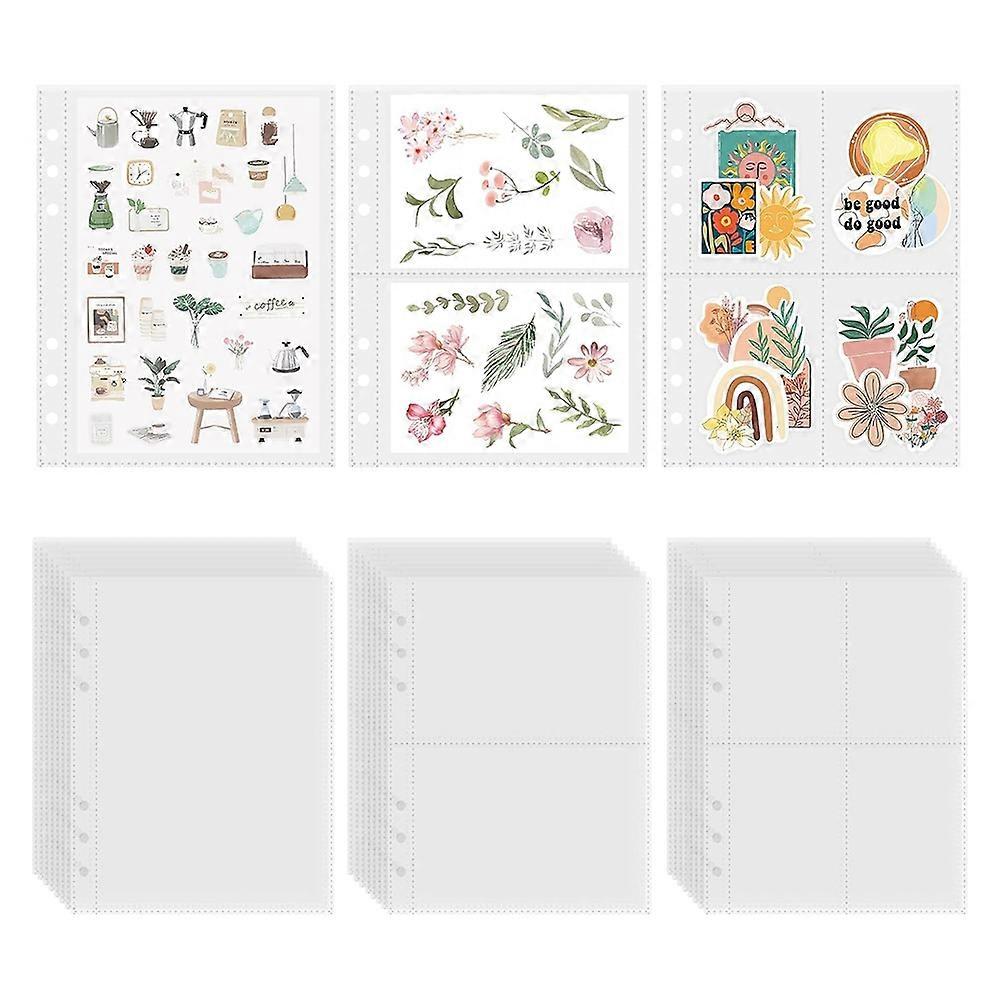 30 Sheets A5 Binder Inserts - Clear Double Sided Plastic Sleeves for Photo, Card, and Sticker Storage