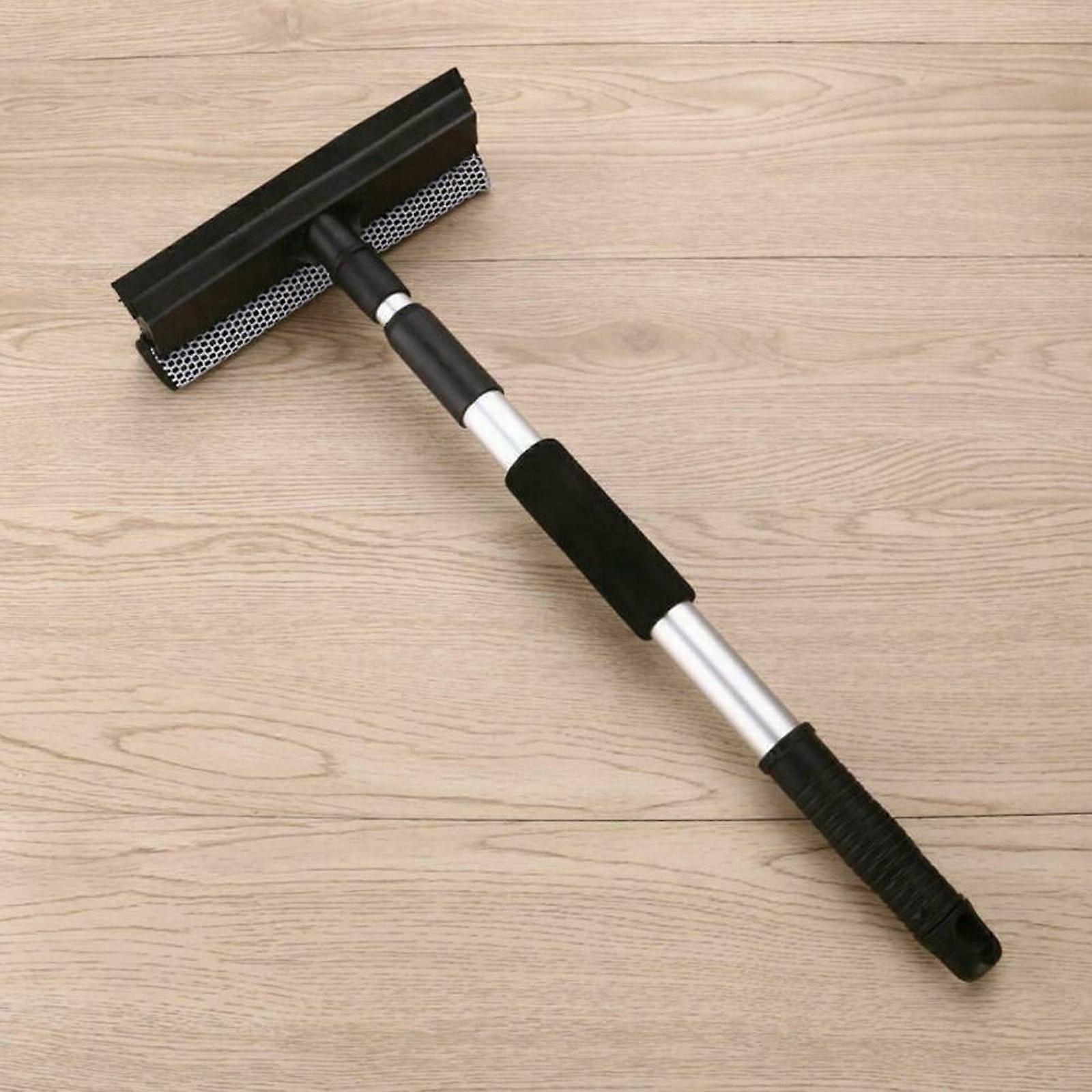 Window Squeegee with Long Handle - 2 in 1 Cleaner Tool with Rubber Blade & Sponge, Extension Pole for Home, Multicolor One Size