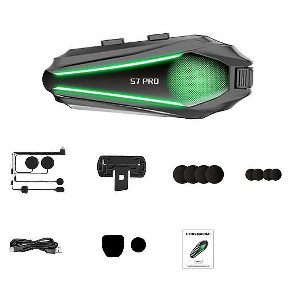 S7 PRO Motorcycle Helmet IP67 Waterproof Bluetooth-Compatible Headset Intercom with 2 in 1 Mic