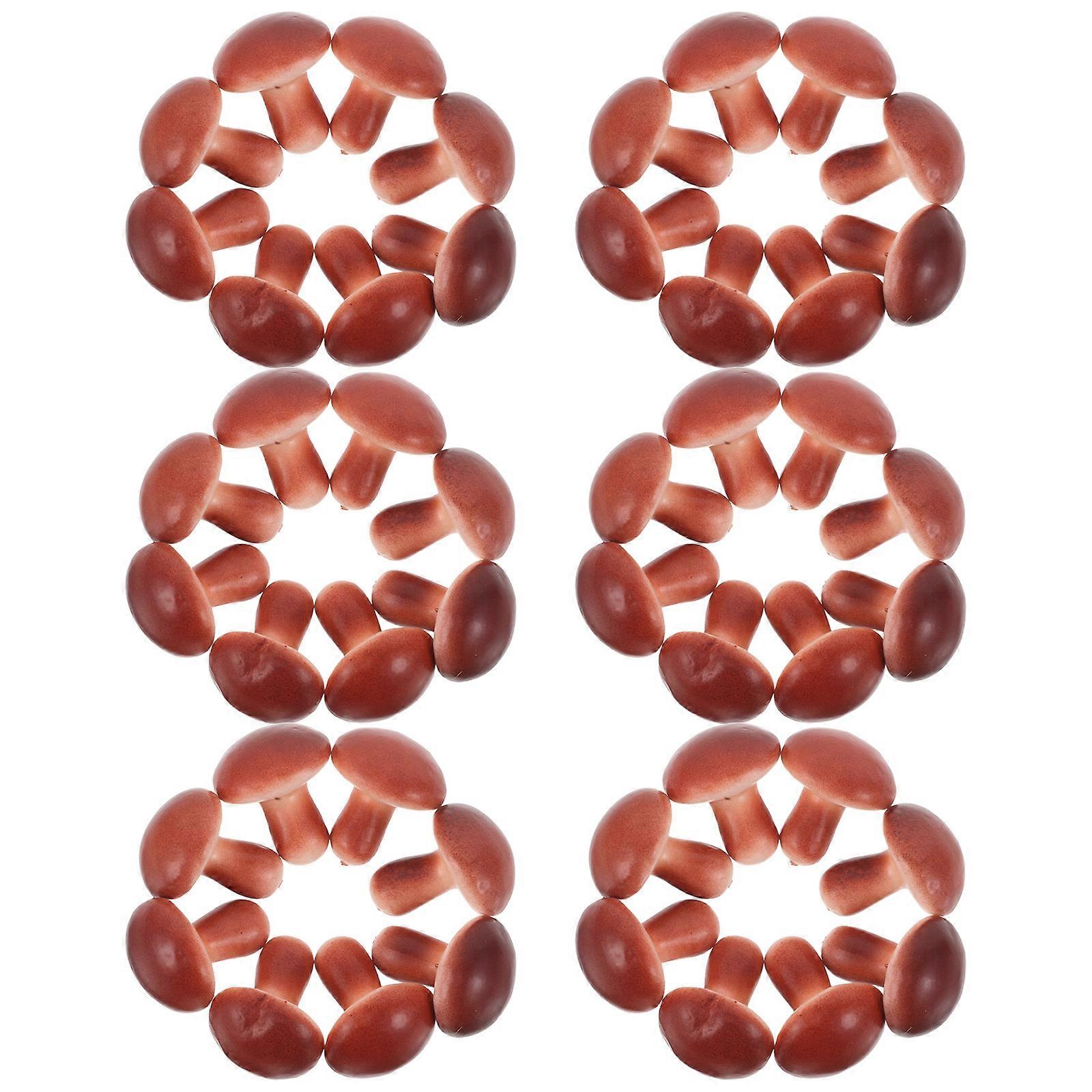 Dark Red Mini Foam Mushroom for Decoration 50Pcs Simulation Ornaments