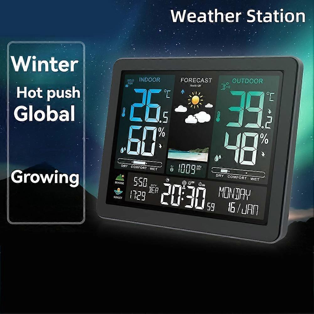 USB Plug Outdoor Thermometer Multifunctional Weather Clock Digital Wireless Thermometer Wireless Hygrometer